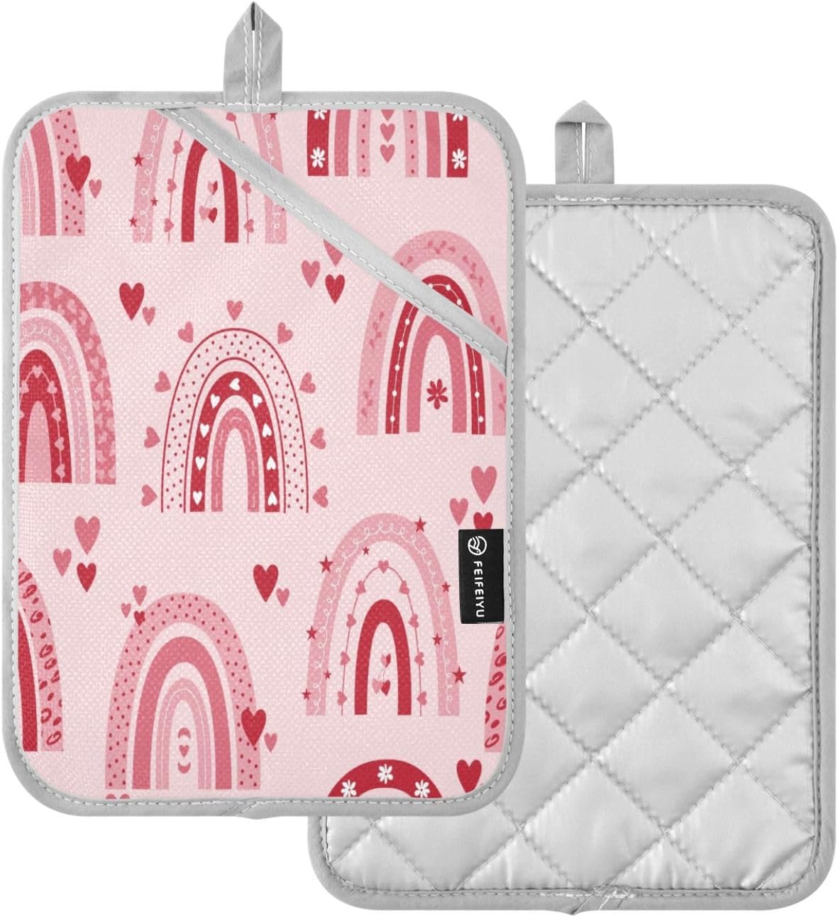 Stylish Valentines Day Heat-Resistant Pot Holder Set for Kitchen Use