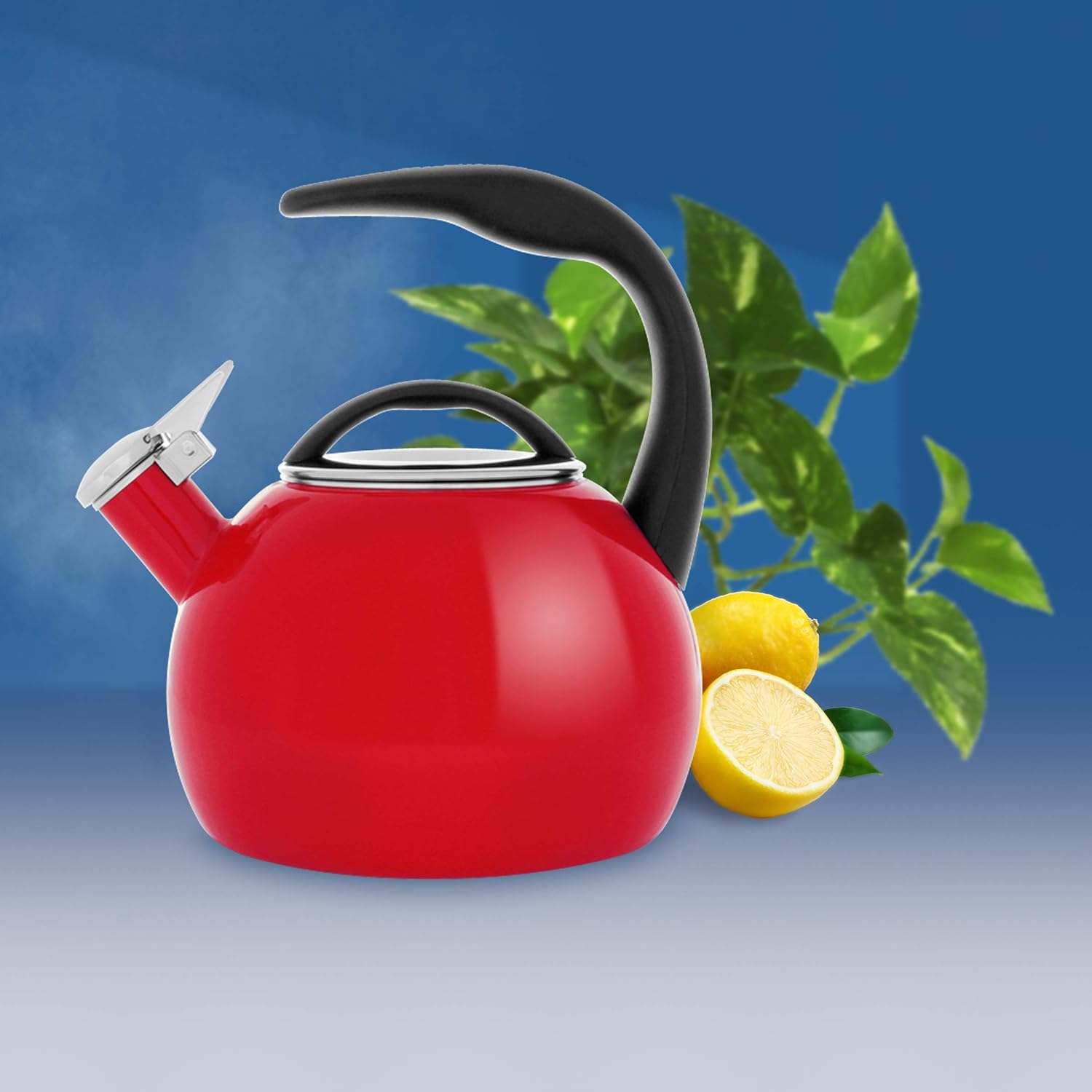 Chantal Anniversary Whistling Tea Kettle 2 Quart Chili Red