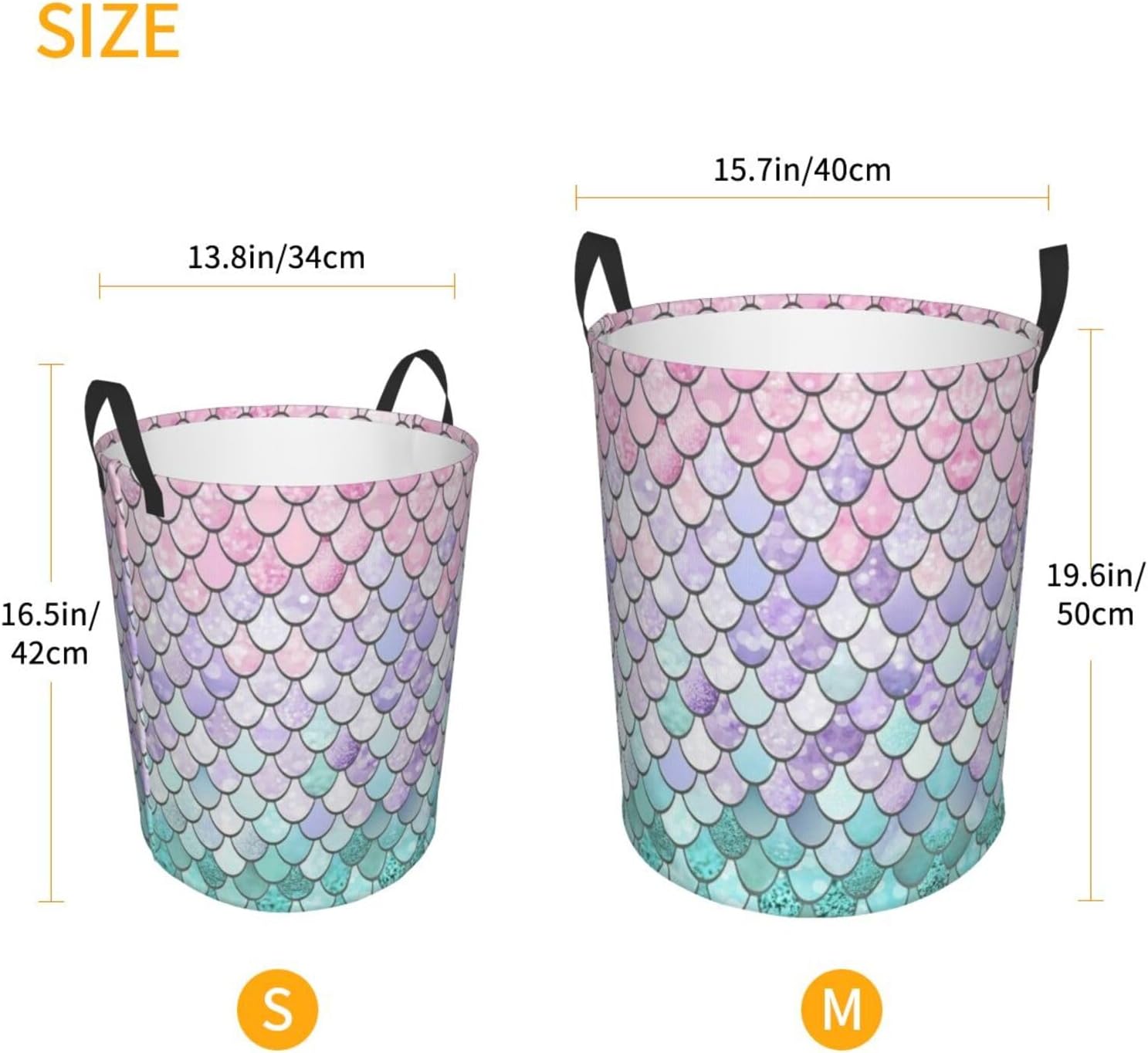 Mermaid Fish Scales Waterproof Laundry Hamper