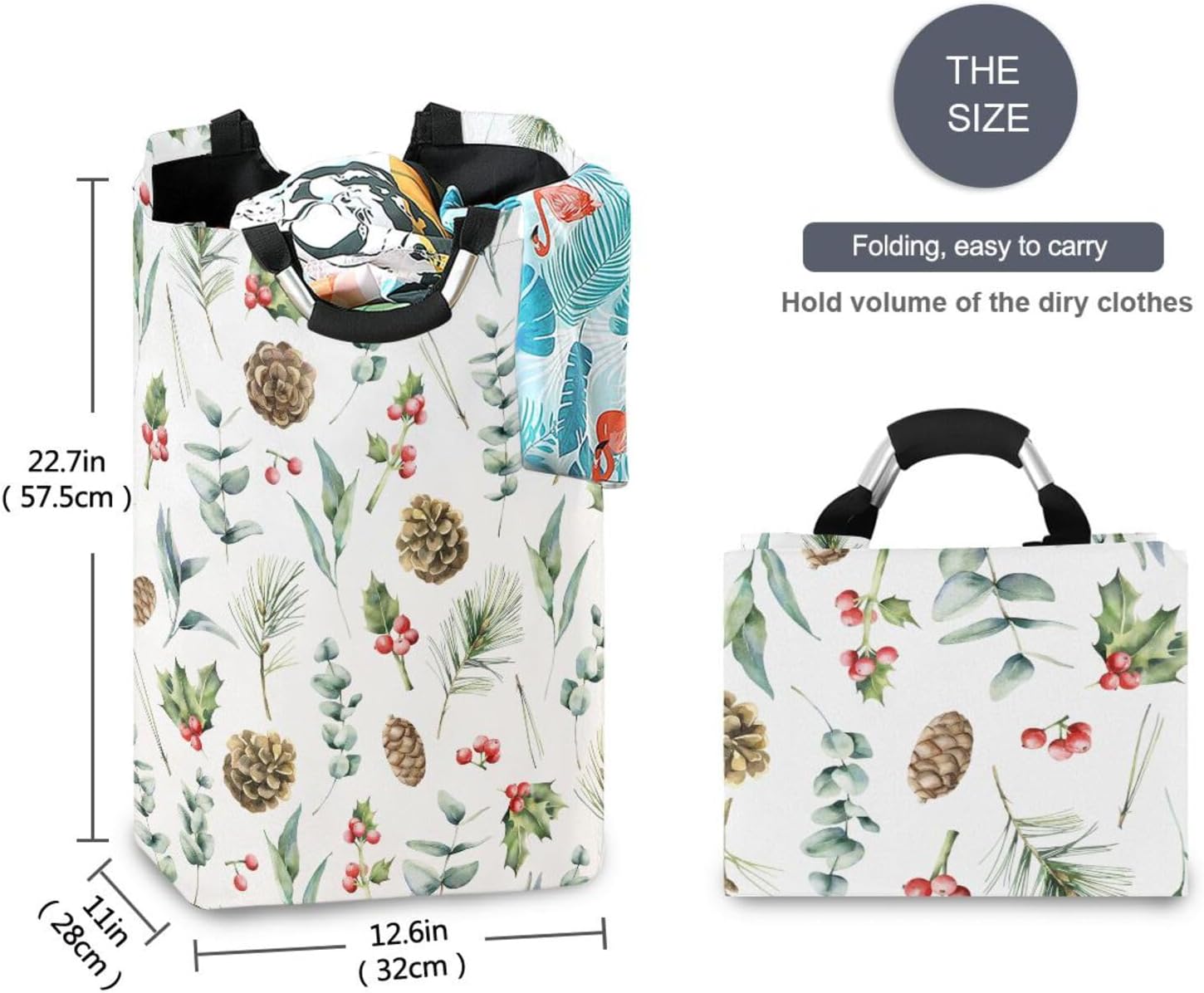 Kigai Collapsible Laundry Basket with Handles for Easy Storage