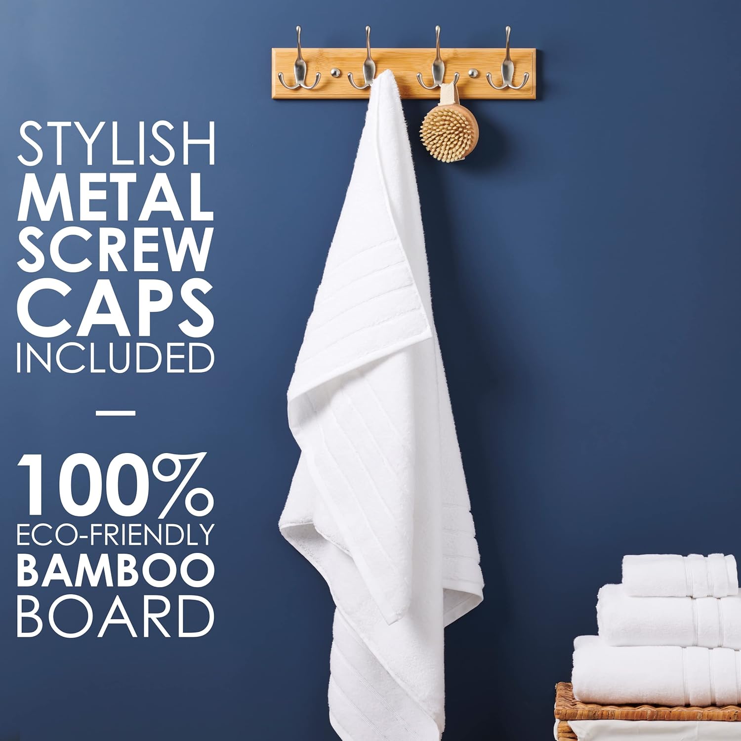 AmazonBasics 4-Piece Wall-Mounted Coat Rack for Home Living Room