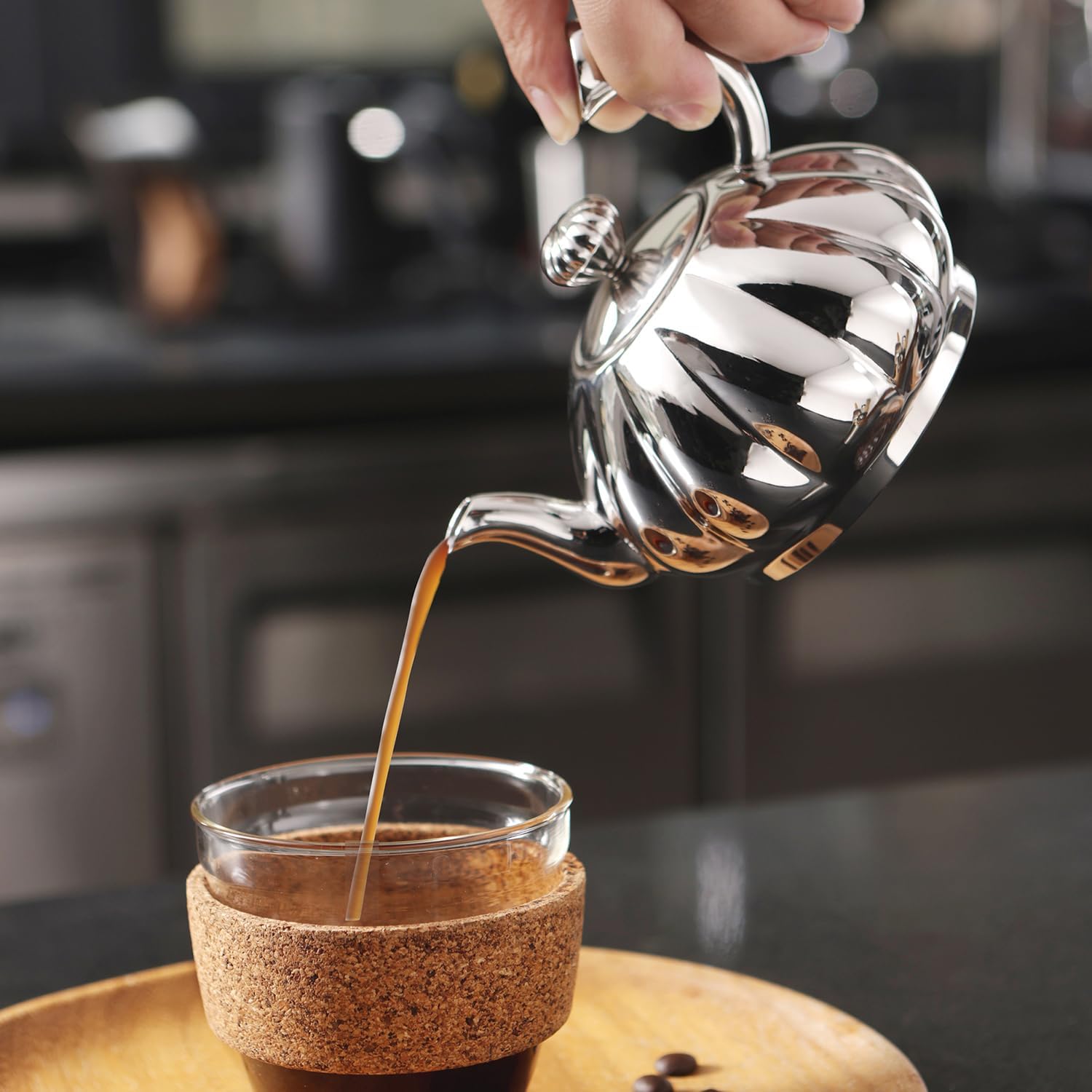 Pumpkin-Style Stainless Steel Tea Kettle Small Durable for Coffee Tea