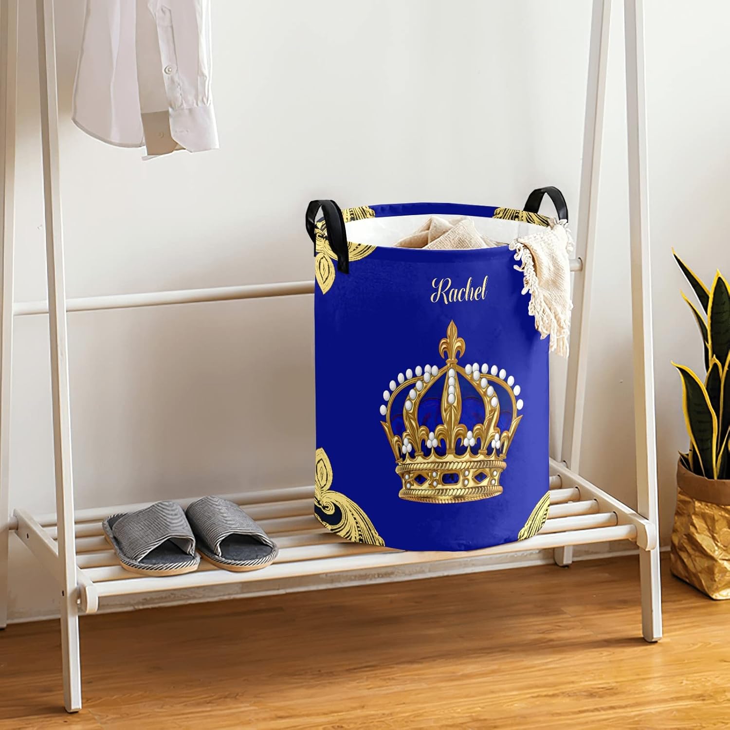 Jewel Prince Crown Blue Customized Laundry Basket