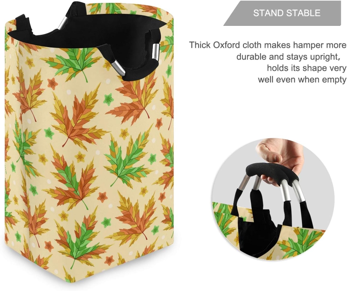 Warm foldable Autumn Leaves Laundry Basket for Home Kitchen Storage