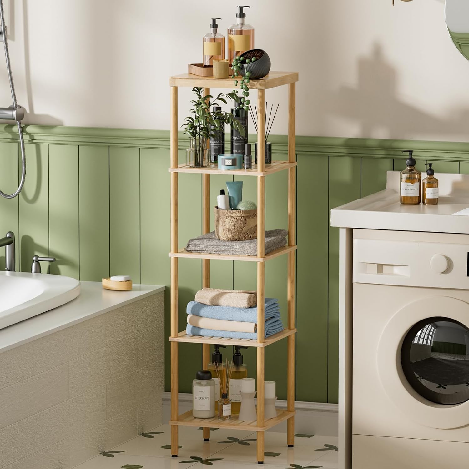 AmazerBath Eco-Friendly Bamboo Bathroom Shelf