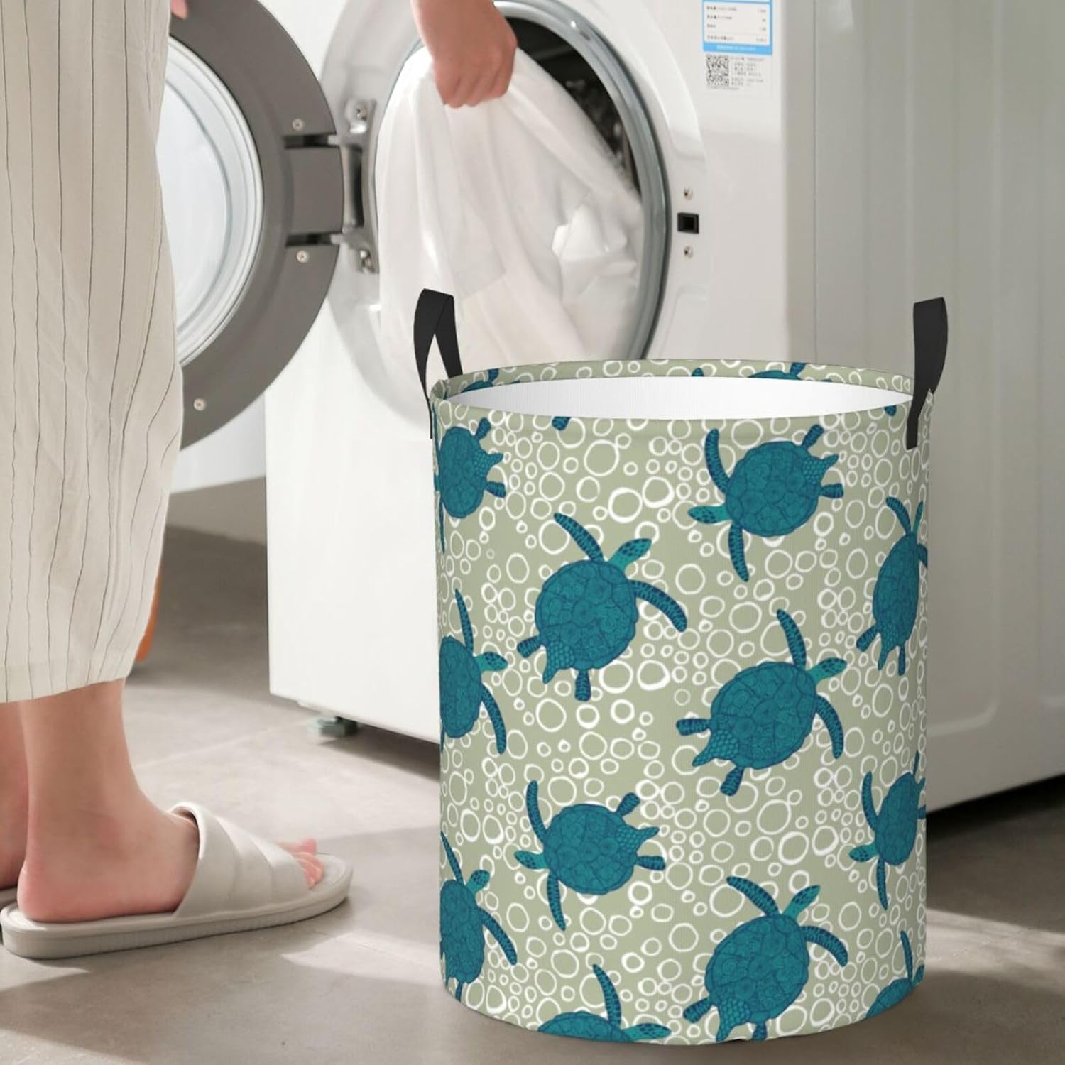 AFHYZY Turtle Laundry Hamper Collapsible with Handles
