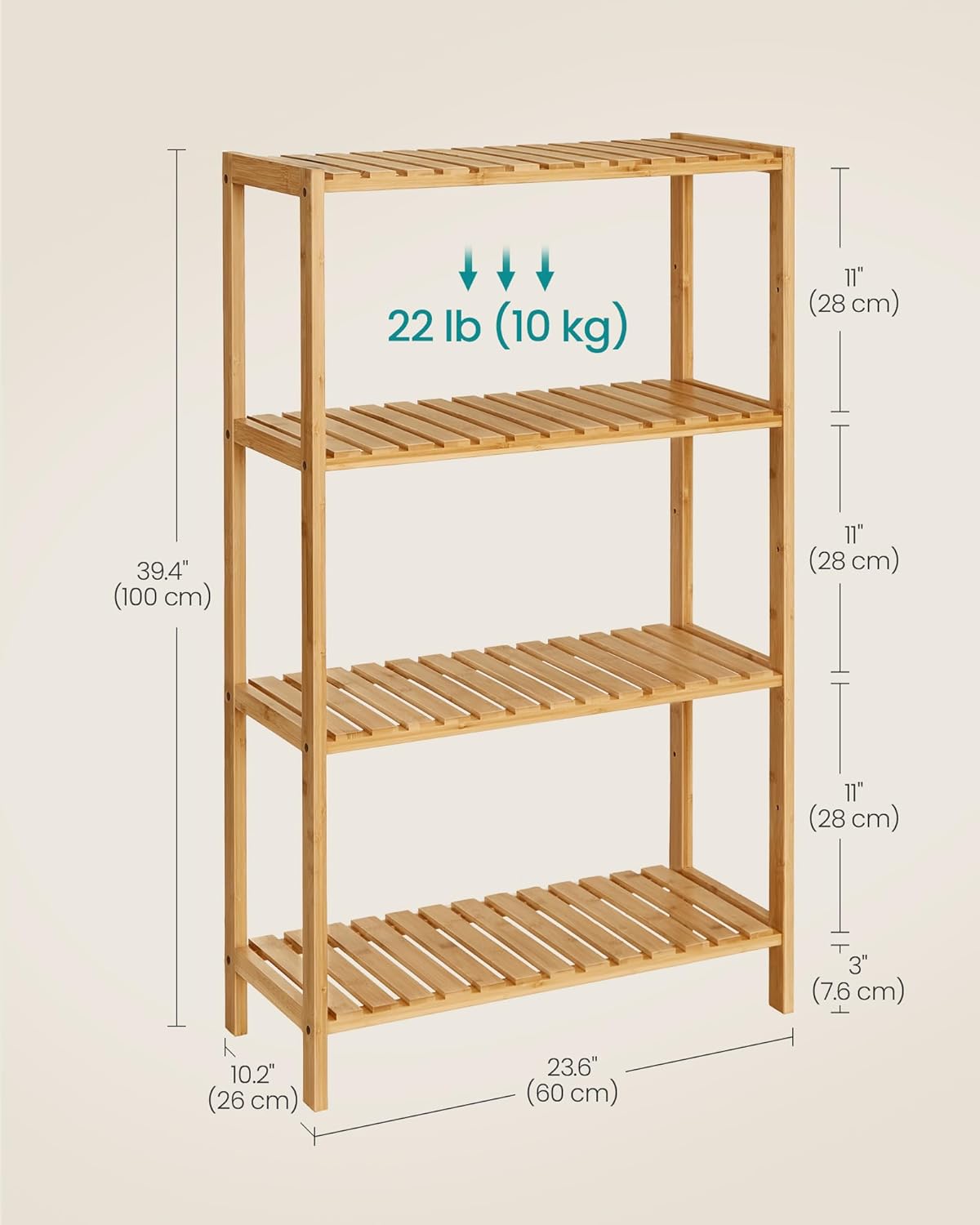 4 Tier Bamboo Storage Rack
