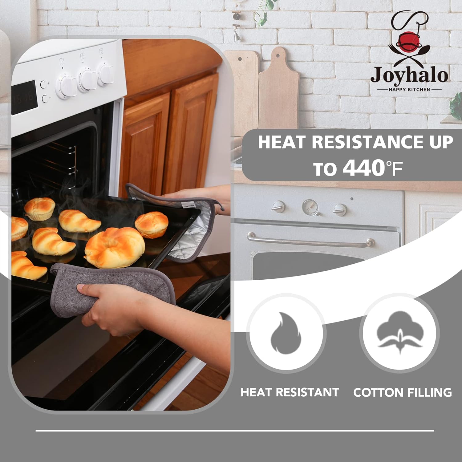 Joyhalo 4-Piece Pot Holder Set for Oven Protection