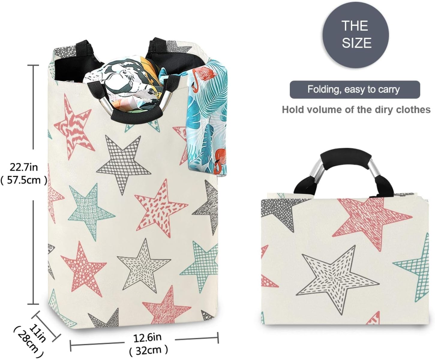 Susiyo Vintage Stars Foldable Laundry Basket