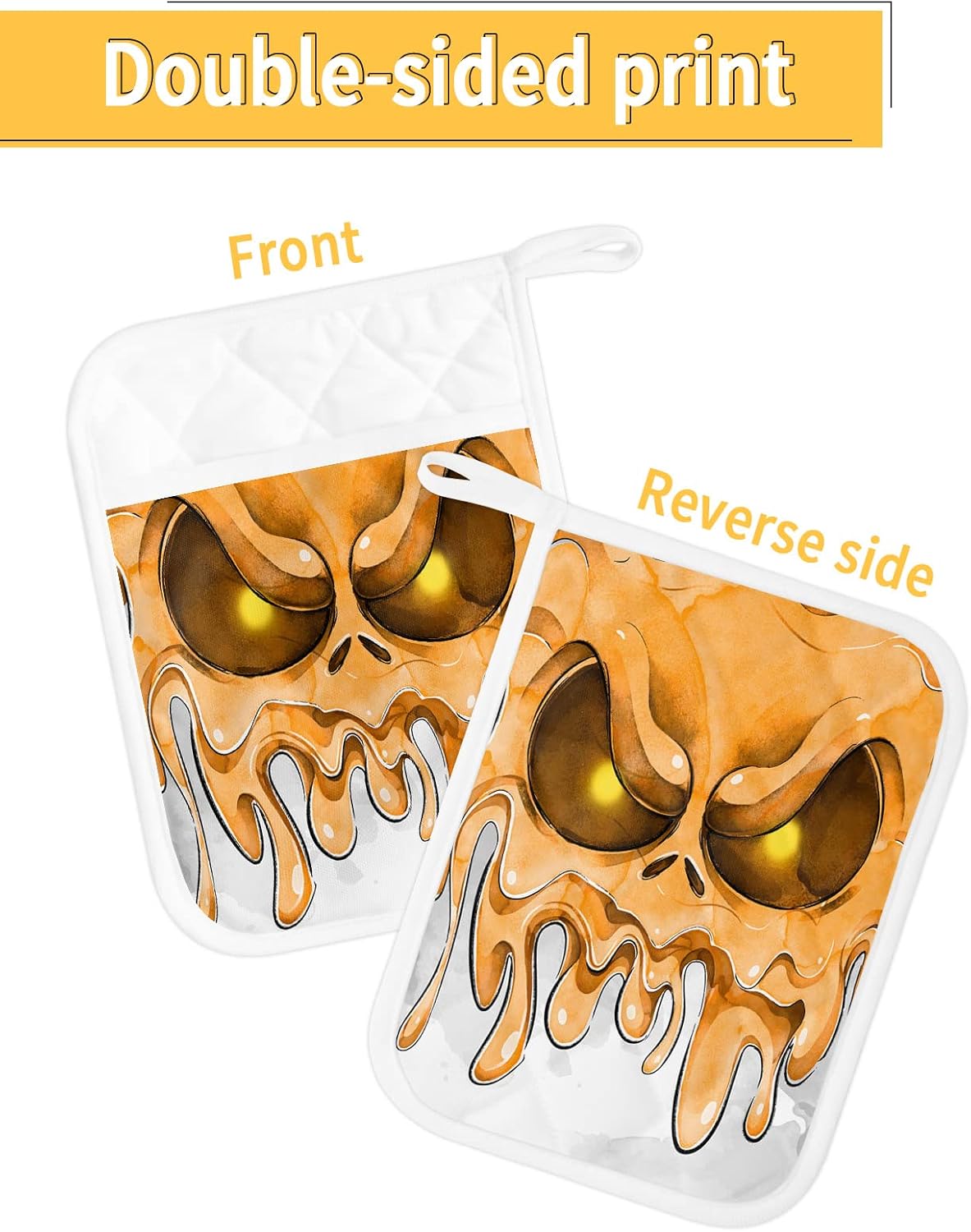 Halloween SkullDV Devil Pot Holder Set 5pcs Heat-Resistant Kitchen Pots Set Trivets