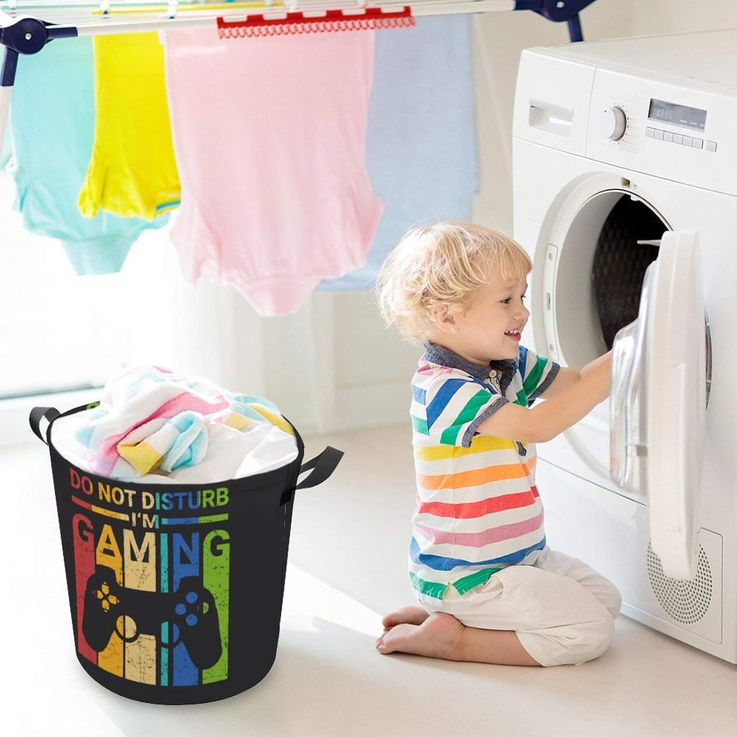 Retro Gamer Funny Laundry Basket