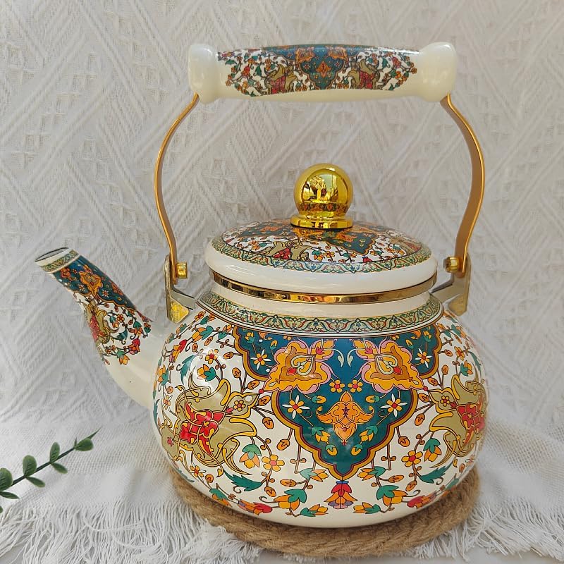 Floral Metal Tea Kettle