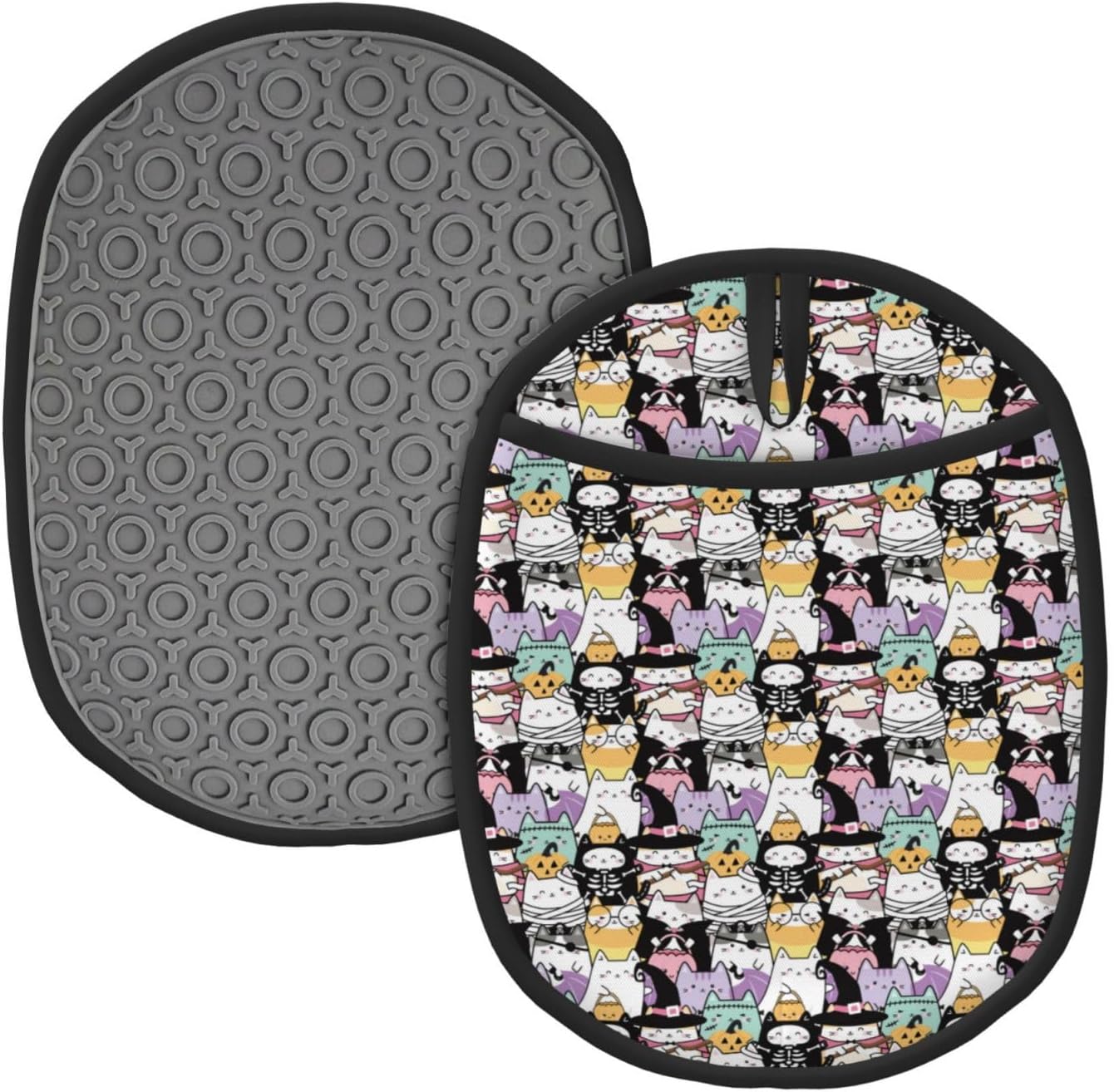 Fun Halloween Cat Pot Holder Mitts for Kitchen