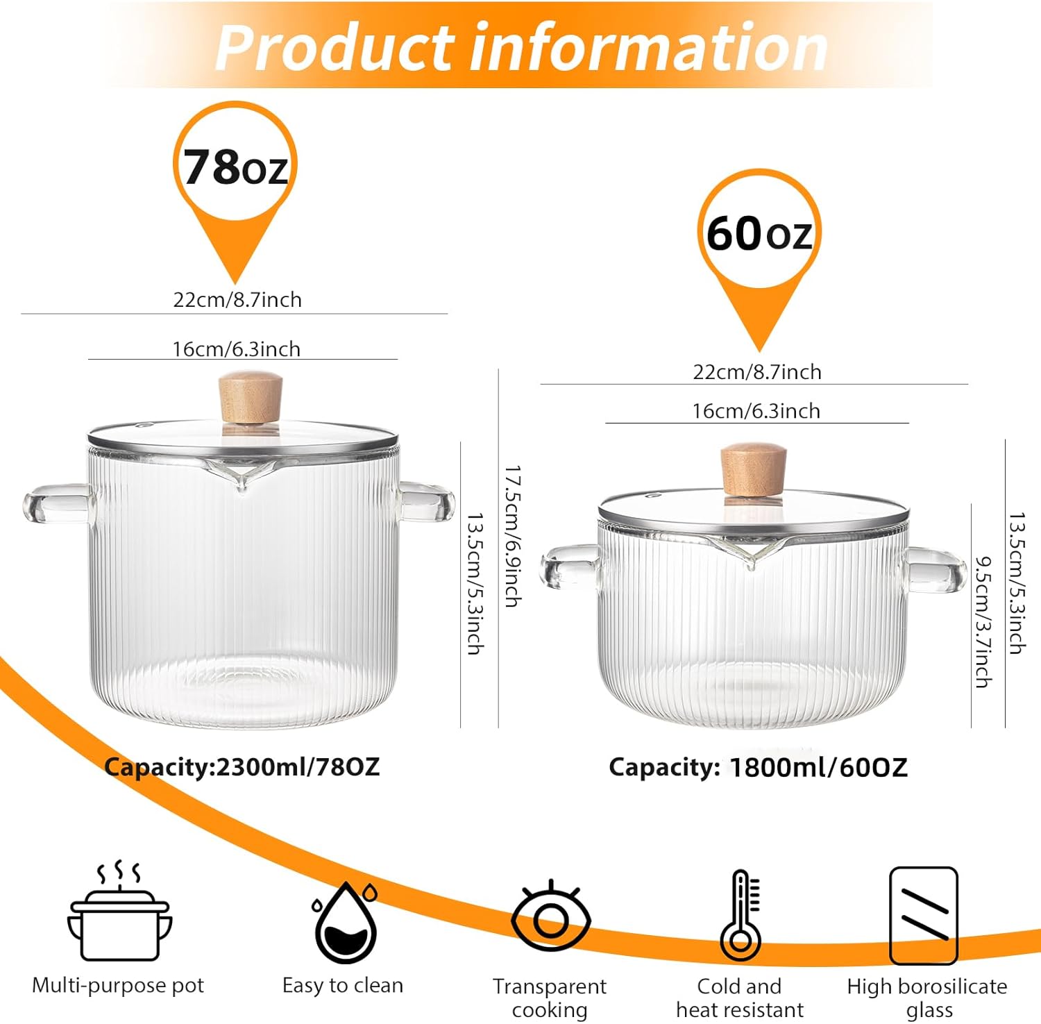Versatile 2-Piece Heat-Resistant Saucepan Set for Cooking