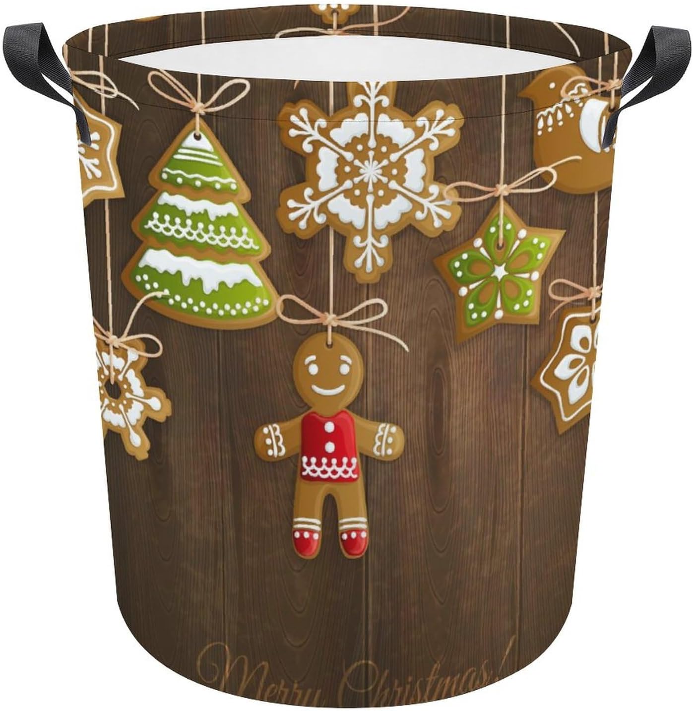 MEIKKO Christmas Gingerbread Snowflake Storage Basket - Lightweight Collapsible and Waterproof