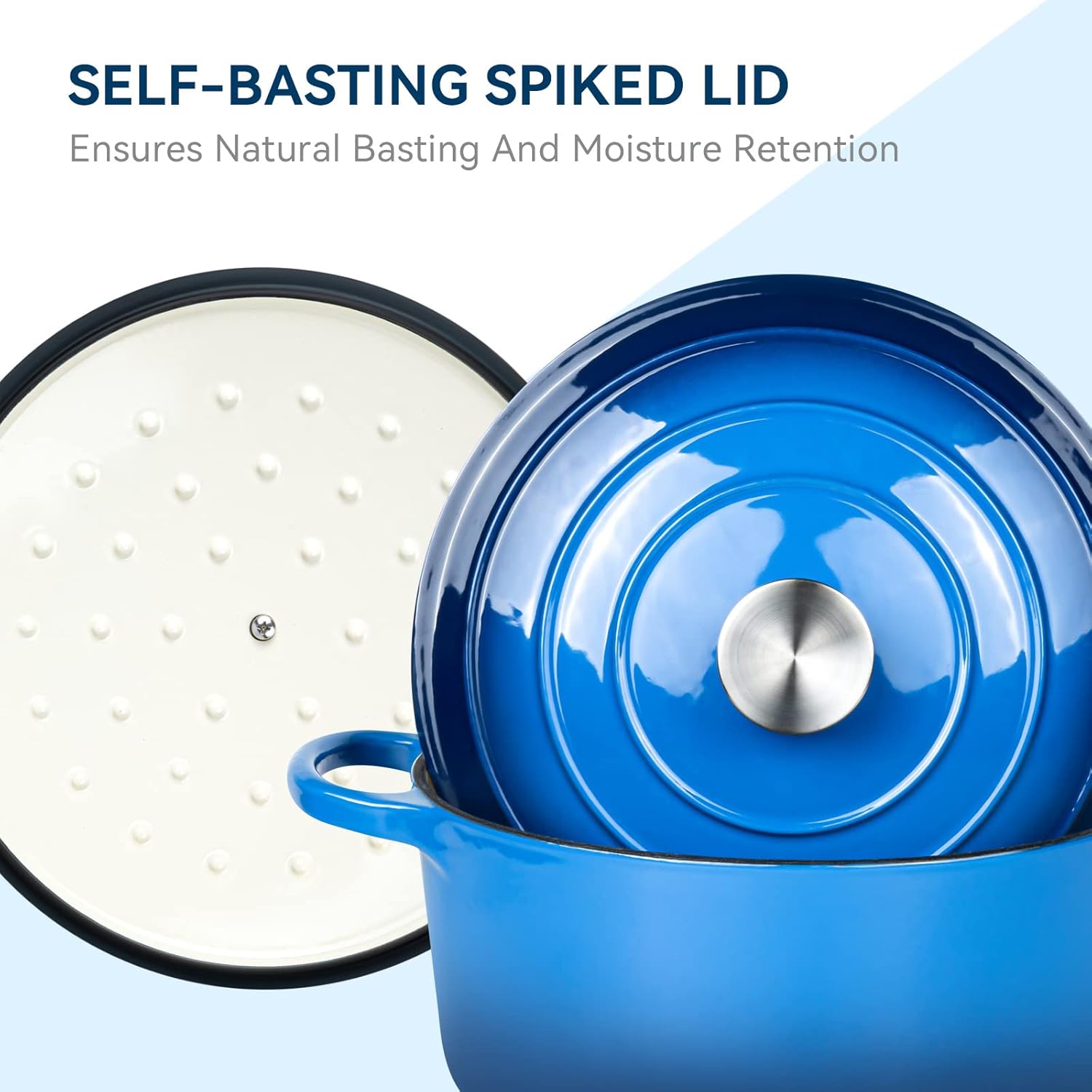 Miereirl 6 Qt Enameled Dutch Oven with Lid and Dual Handles