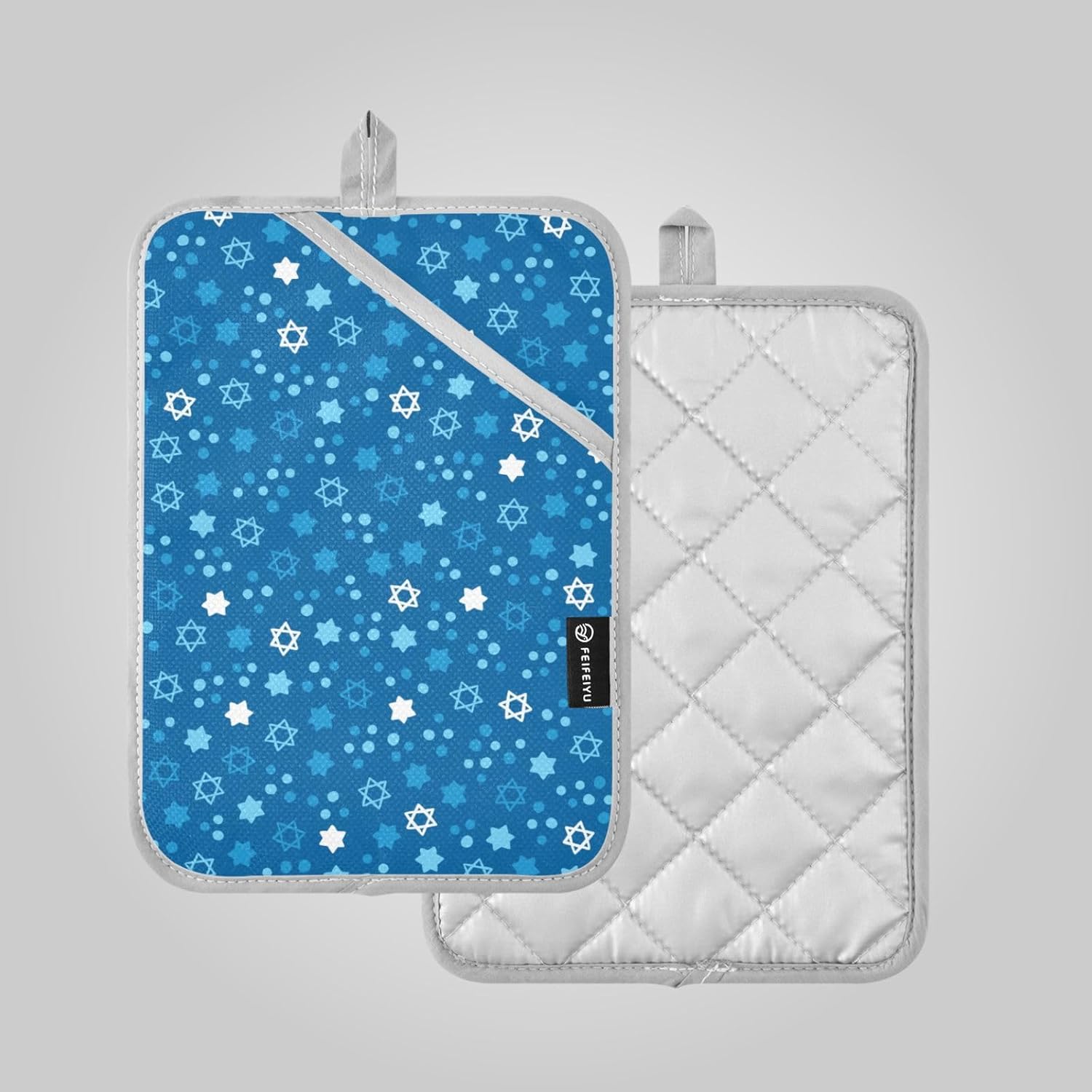 Hanukkah Star-Patterned Pot Holder Set