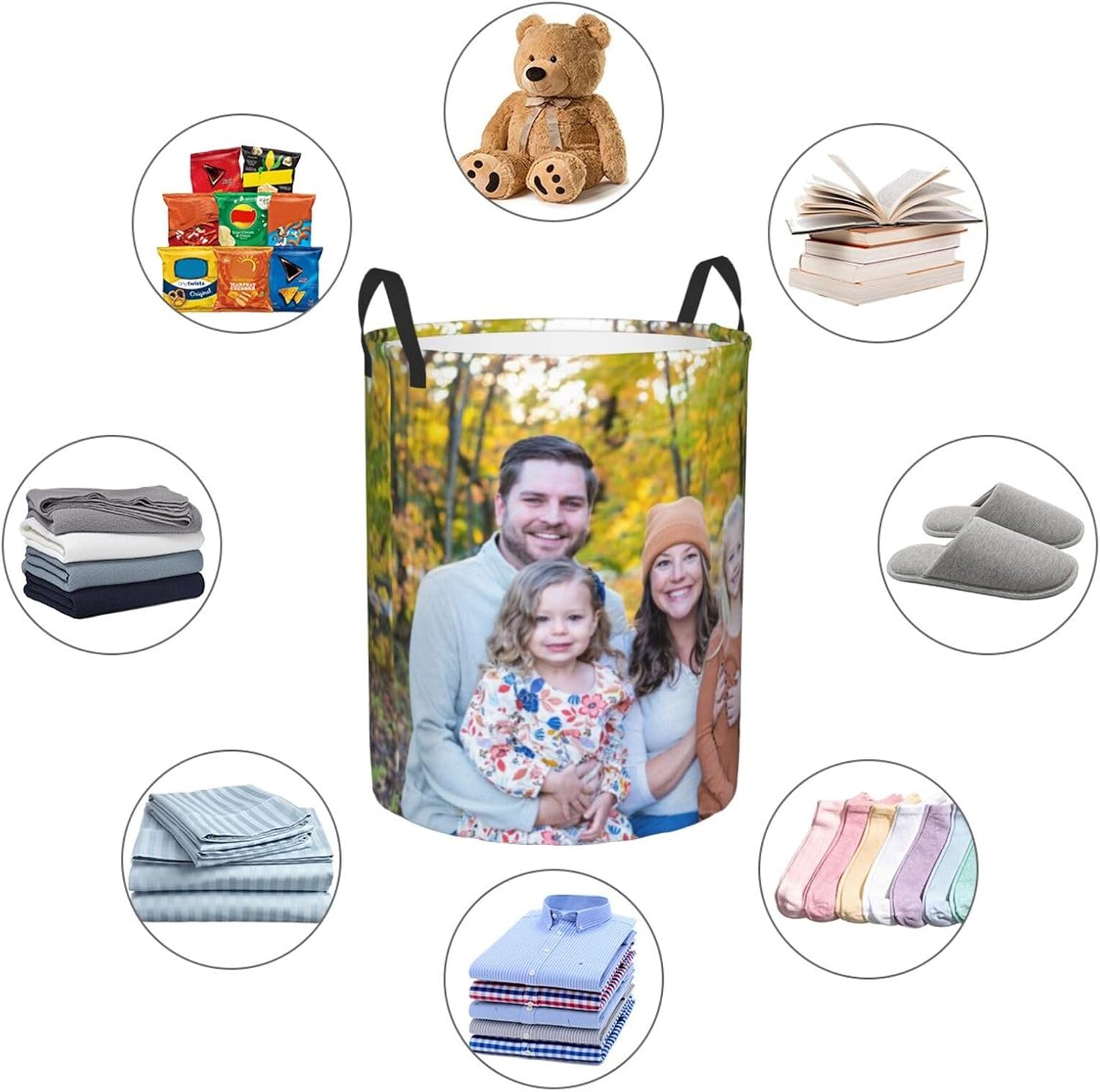 Personalized Custom Laundry Hamper with Handles