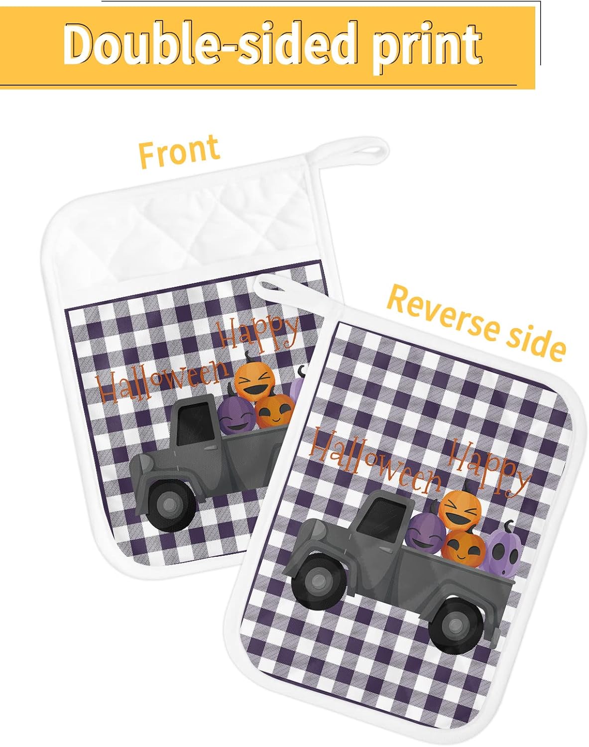 Happy Halloween Heat-Resistant Potholder with Pocket