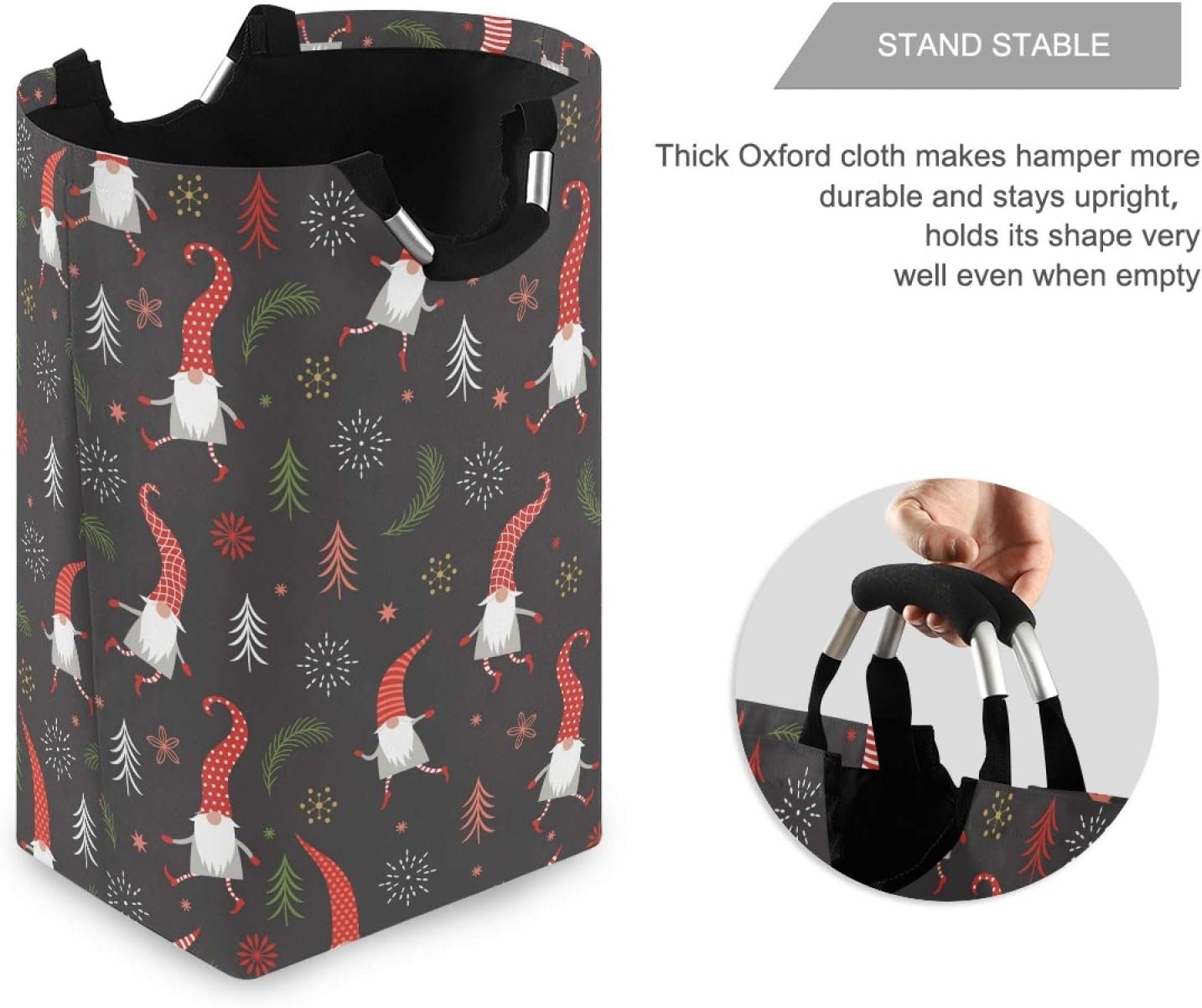Susiyo Christmas Gnomes Laundry Basket Collapsible Storage for Cleaners and Kids