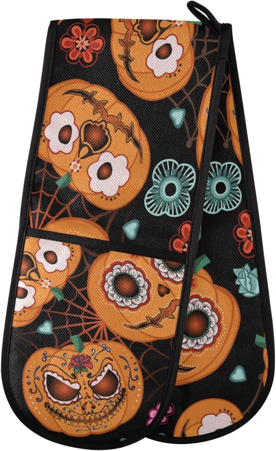 ZZXXB Halloween Pumpkin Heat-Resistant Oven Mitts