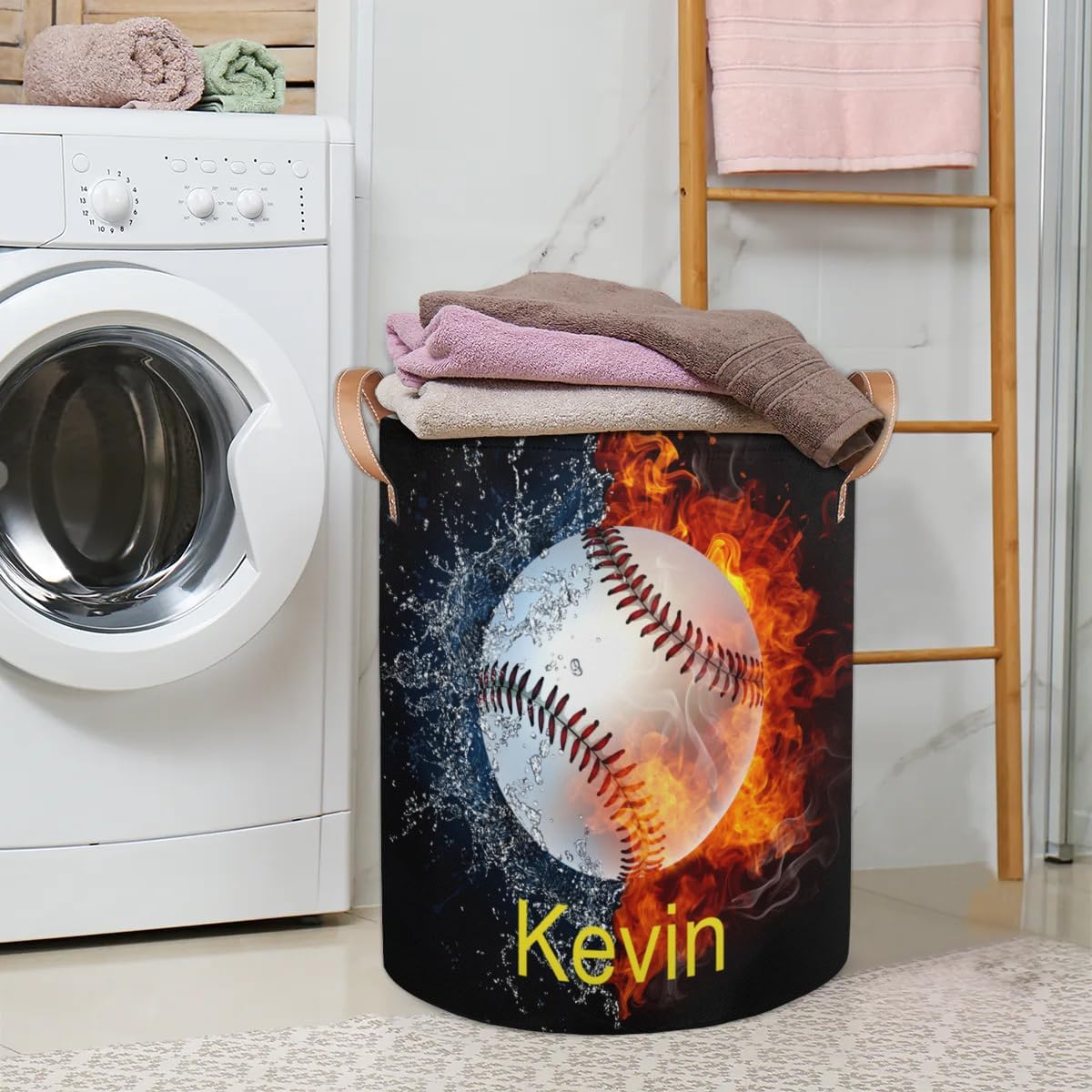 Personalized Collapsible Laundry Basket with Name for Kids Bummer and Adults