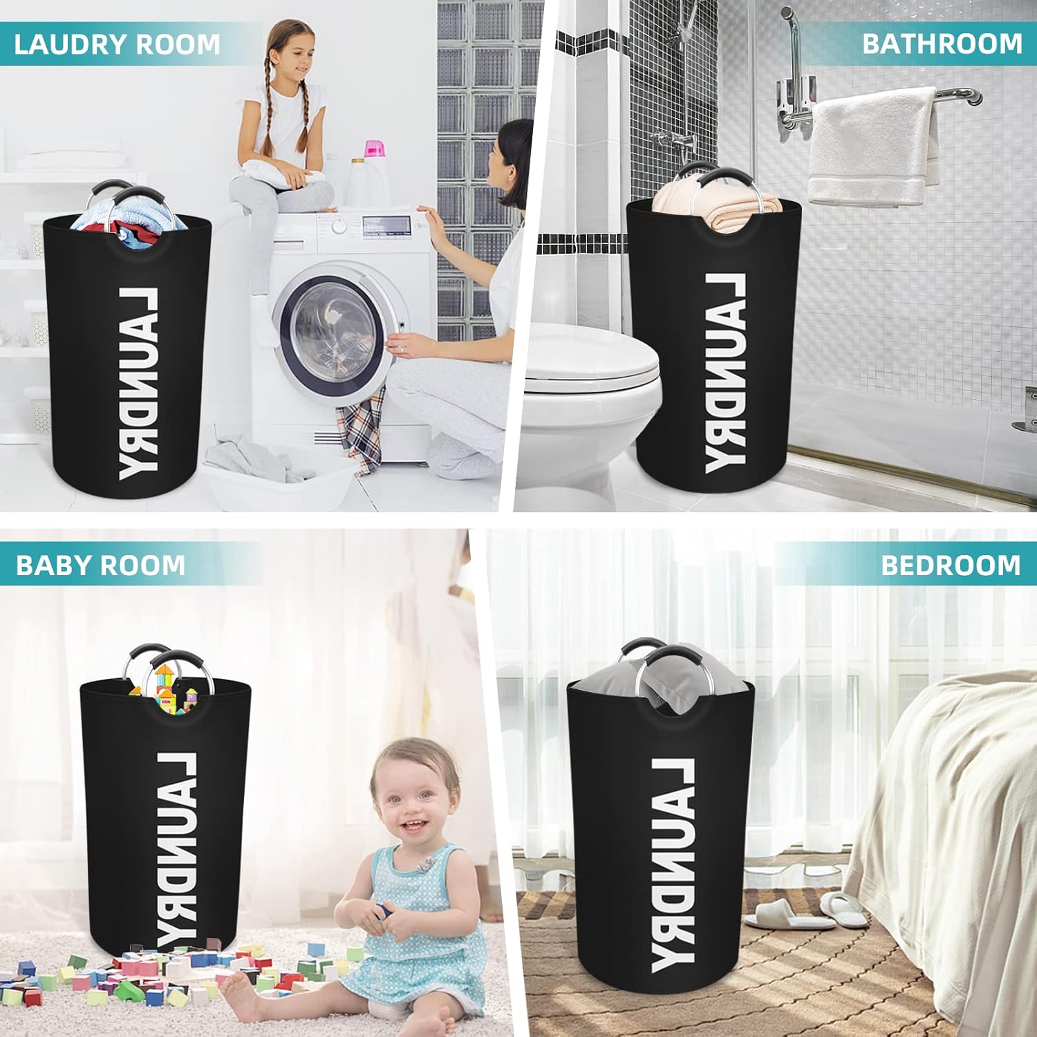 StorageRight 90L Large Laundry Basker Collapsible Waterproof Organize Your Laundry Efficiently