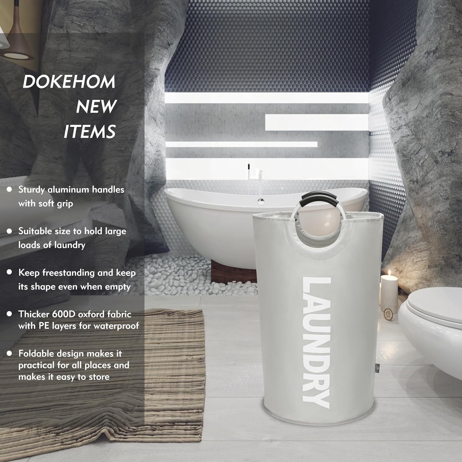 125L Collapsible X-Large laundry basket for bedroom