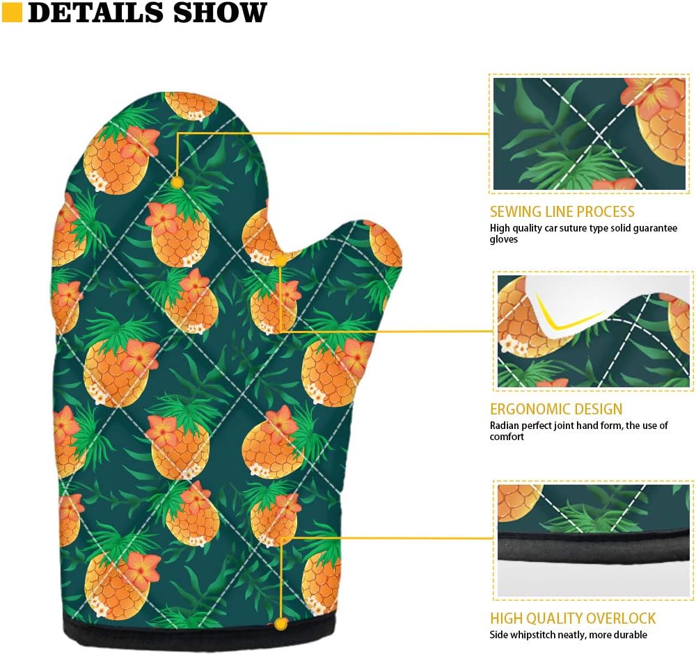 KEIAHUAN Tribal Oven Mitts Set Heat-Resistant Anti-Slip Premium Cooking Gloves