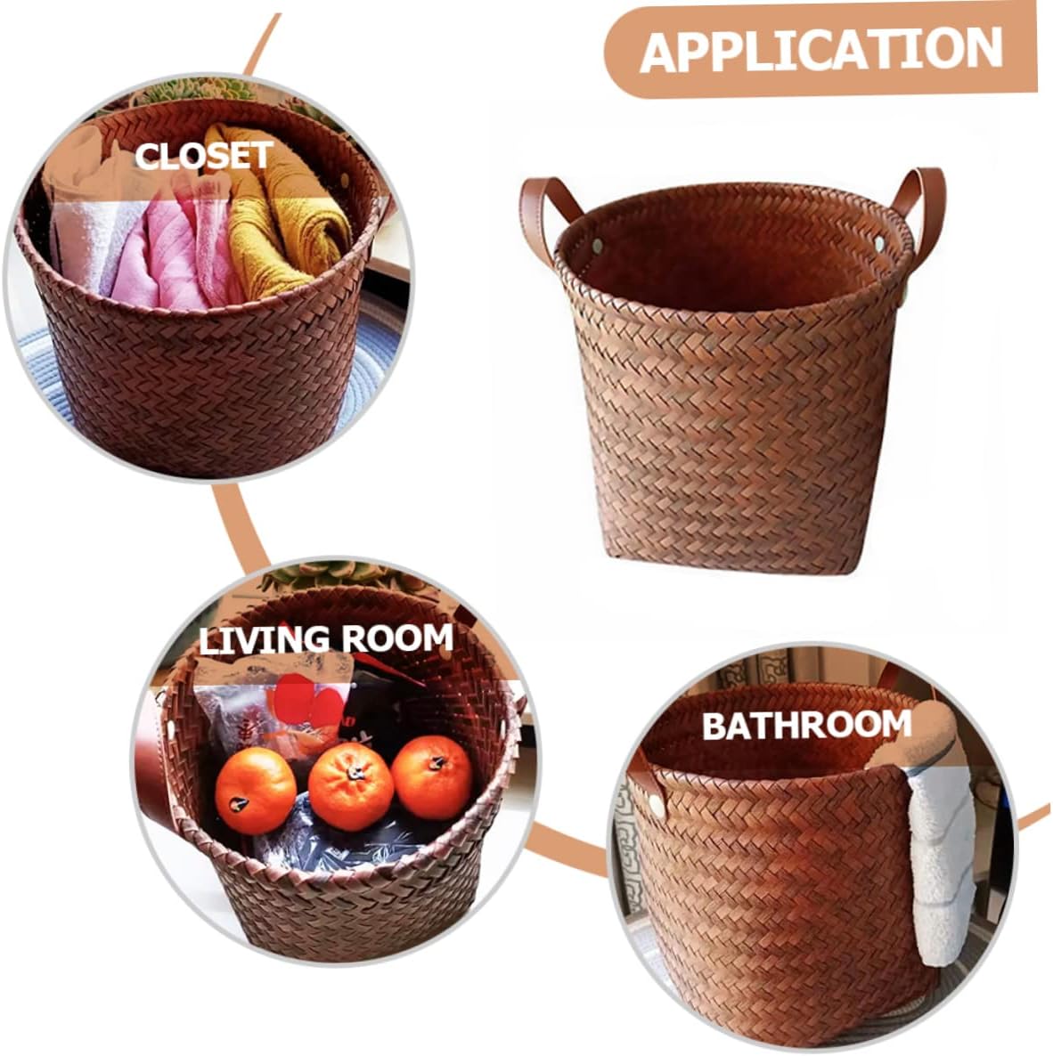 Versatile Wicker Storage Basket For Cars Toys Laundry