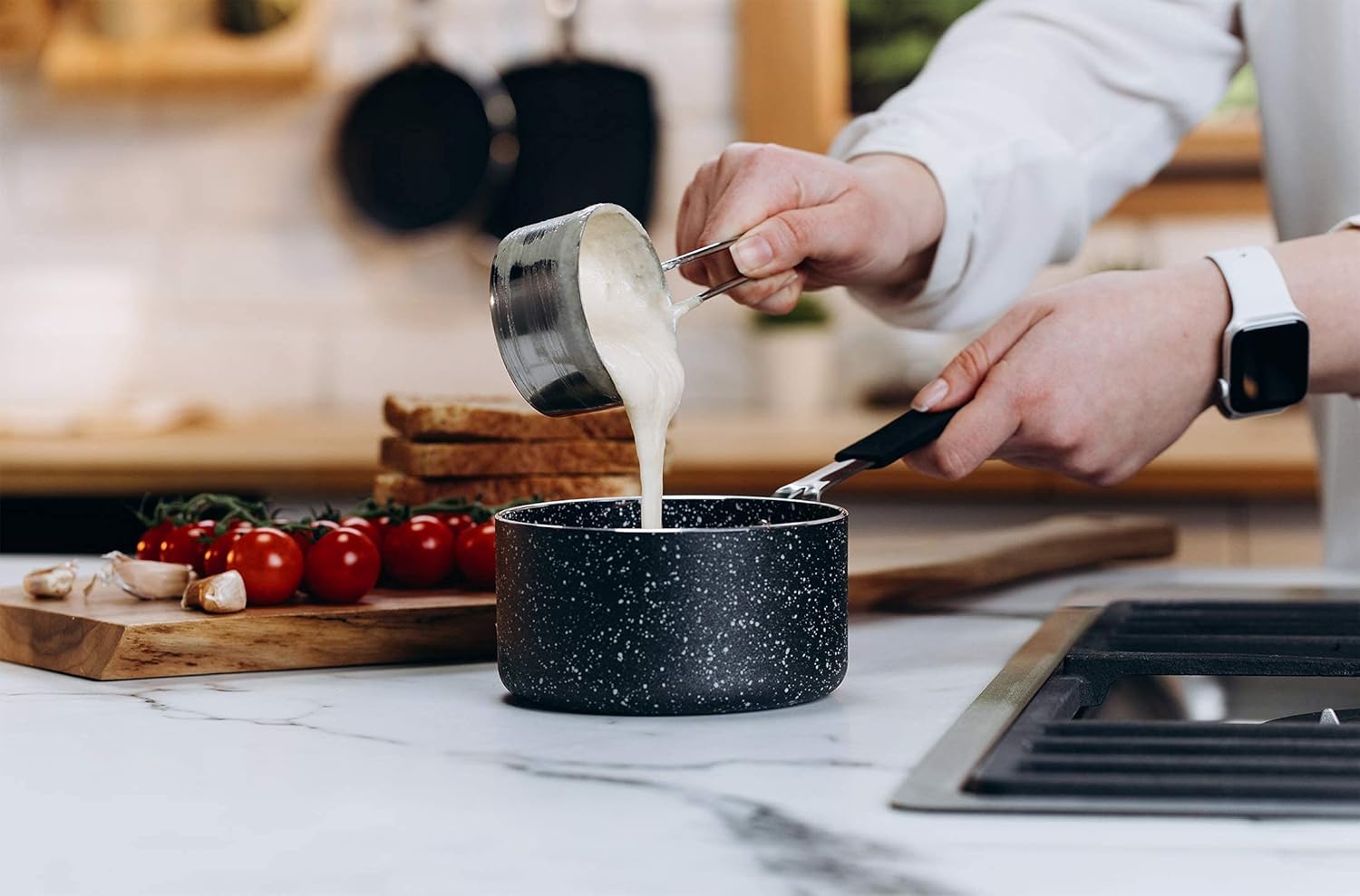 Granitestone 5-Piece Stackable Cookware Set Dishwasher Safe Nonstick Scratch-Resistant PFOA-Free