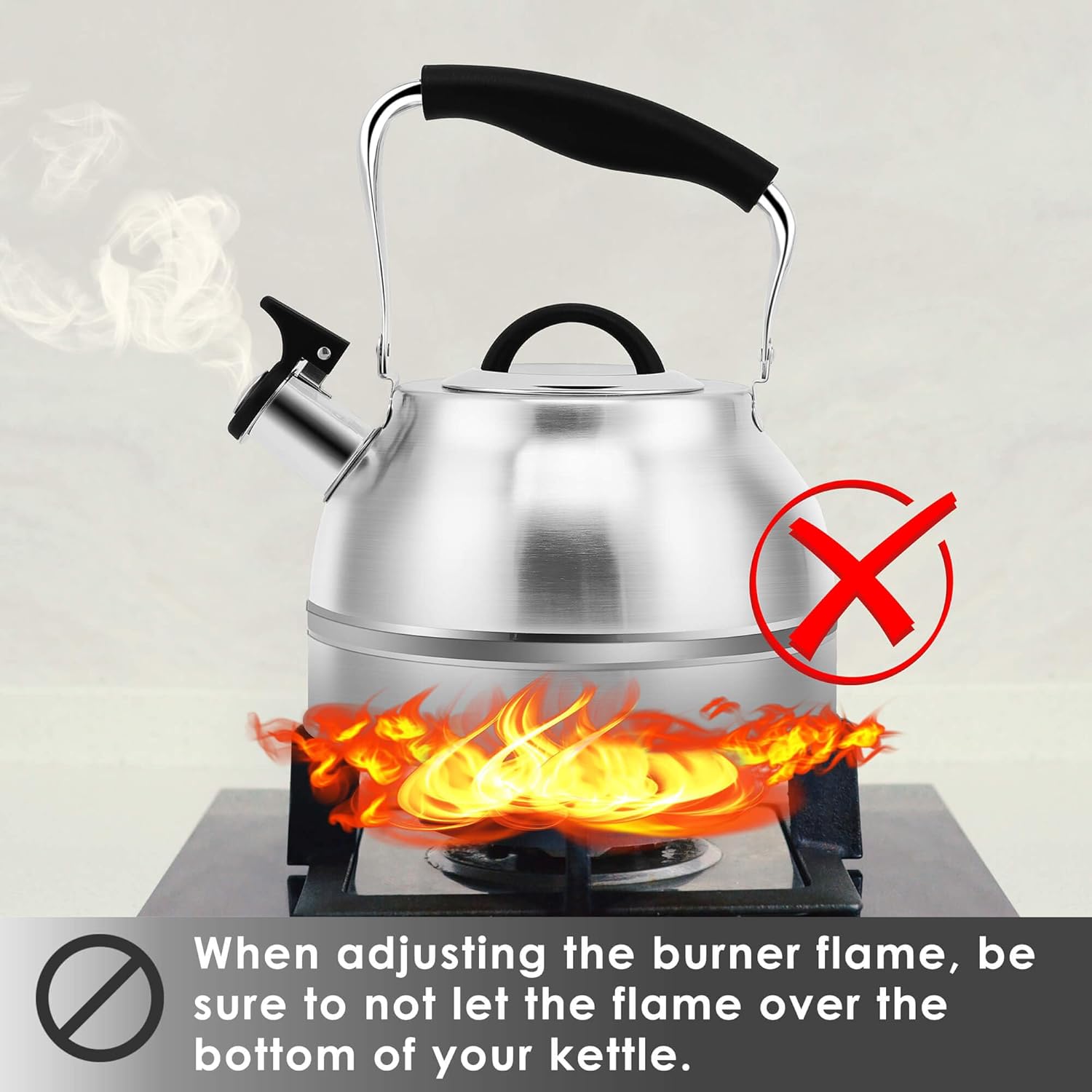 3 Quart Steel Tea Kettle for Home Use