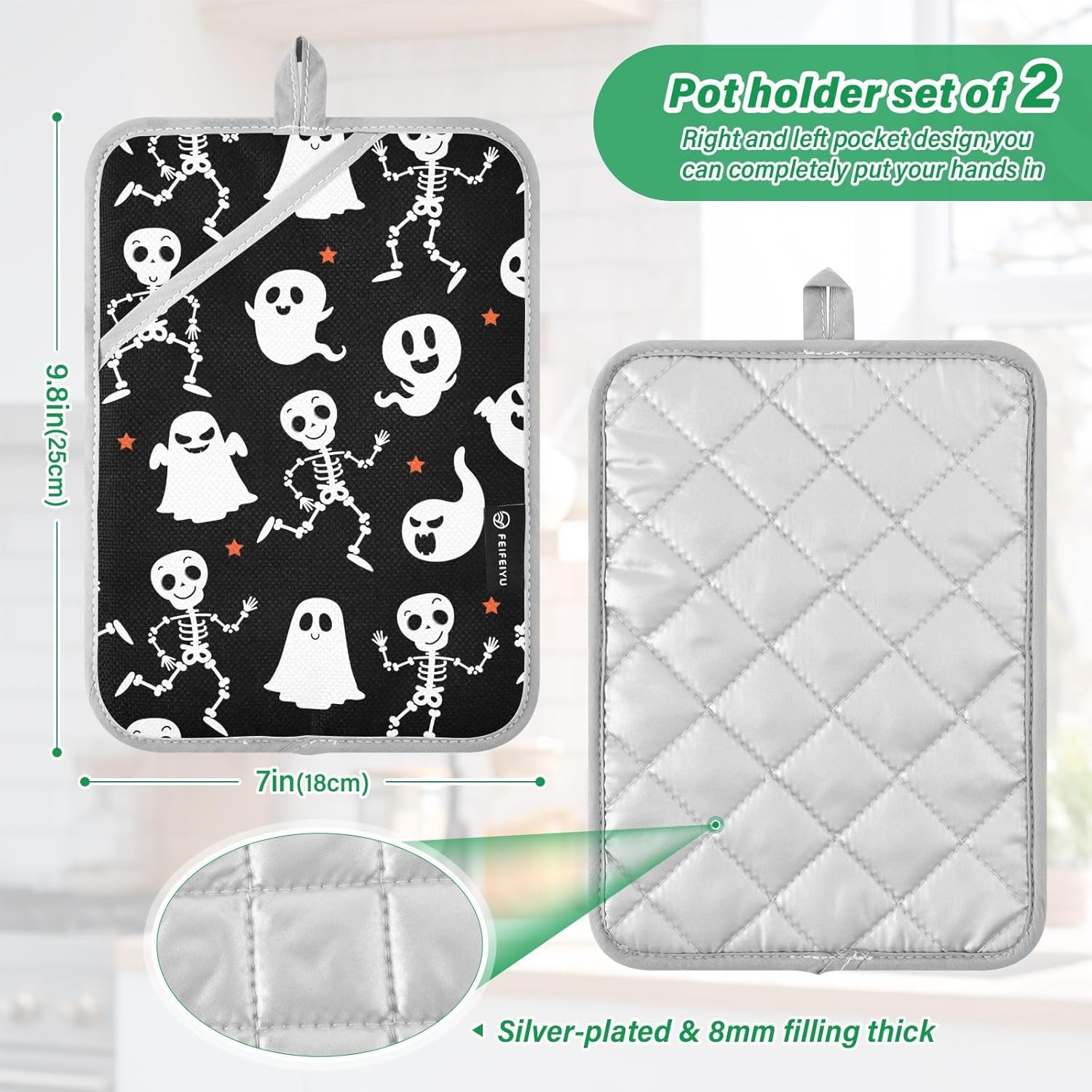 Creepy-Cool Bone-Tasting Halloween Skeleton Potholders