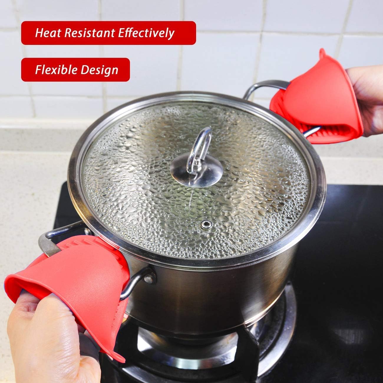 2-Pair Silicone Oven Gloves Set - Heat Resistant