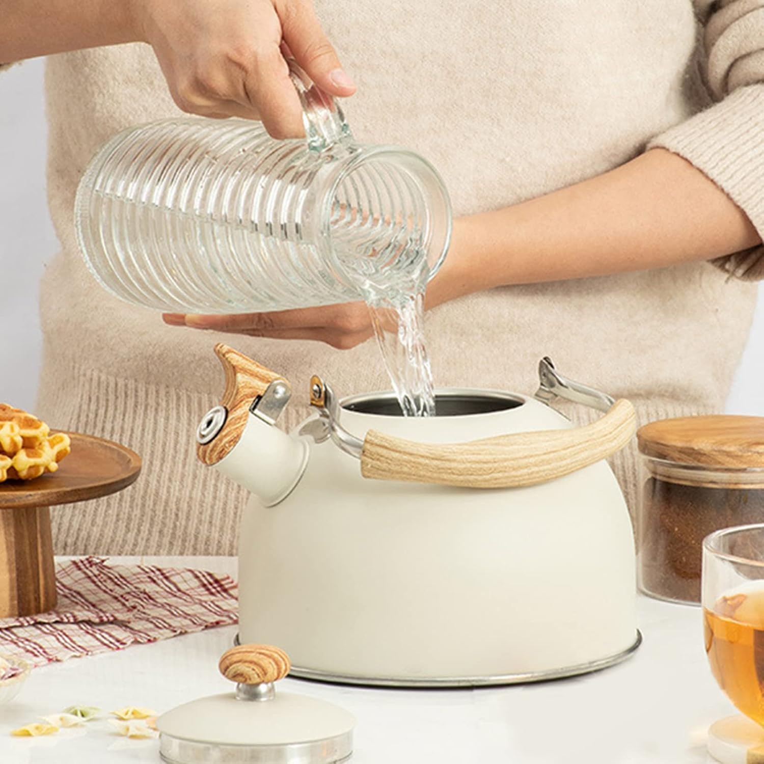 26 Quart Whistling Tea Kettle with Ergonomic Handle - Effortless Tea Brewing Experience