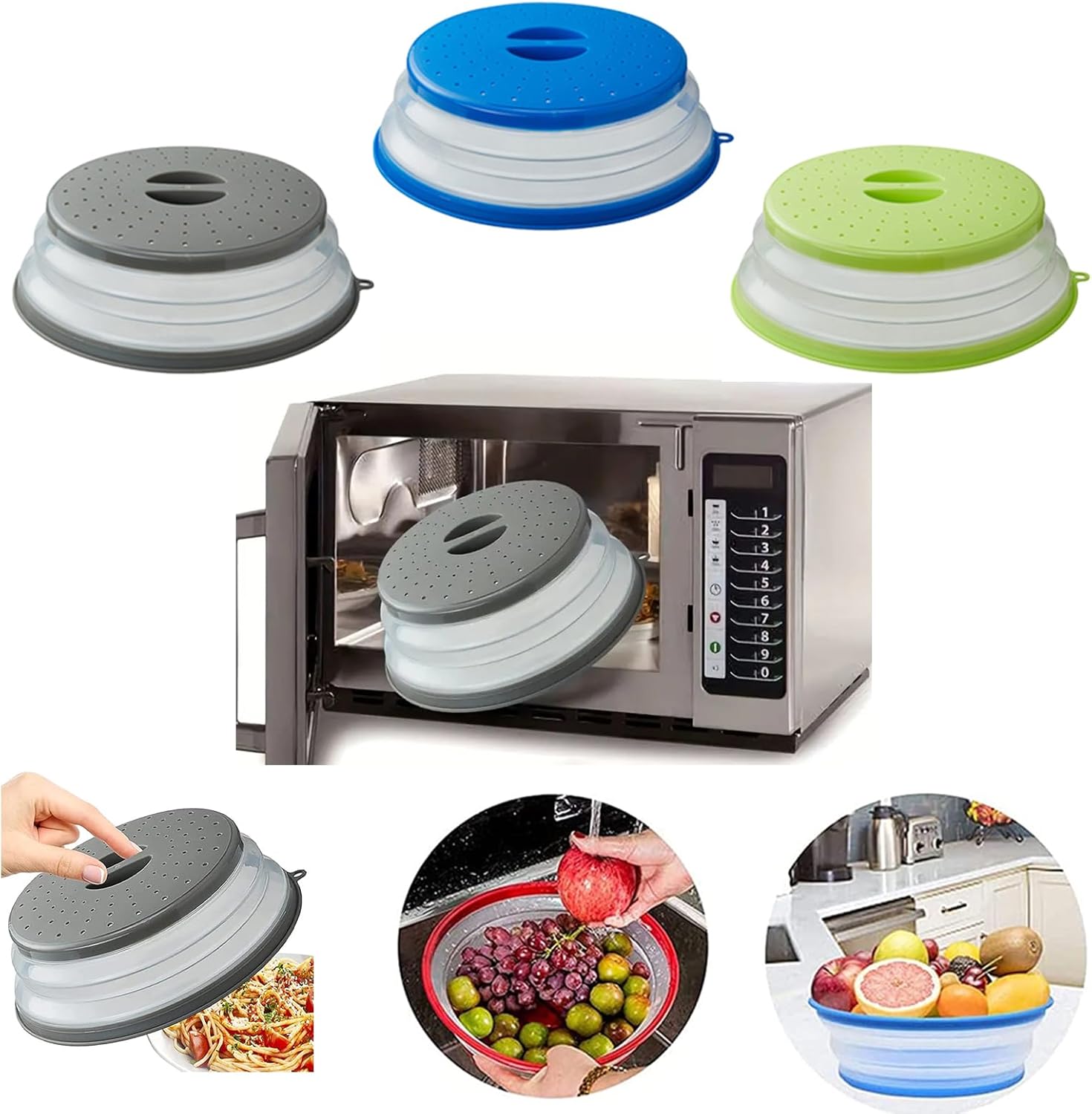 Easy Fit Ventilated Microwave Cover with Hook Durable Protection for Your Kitchen
