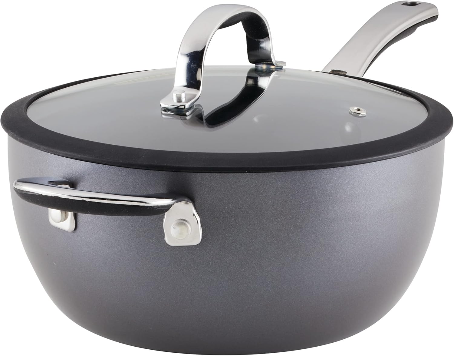 Rachael Ray Cook Create 45 Quart Hard Anodized Nonstick Saucepan with Lid