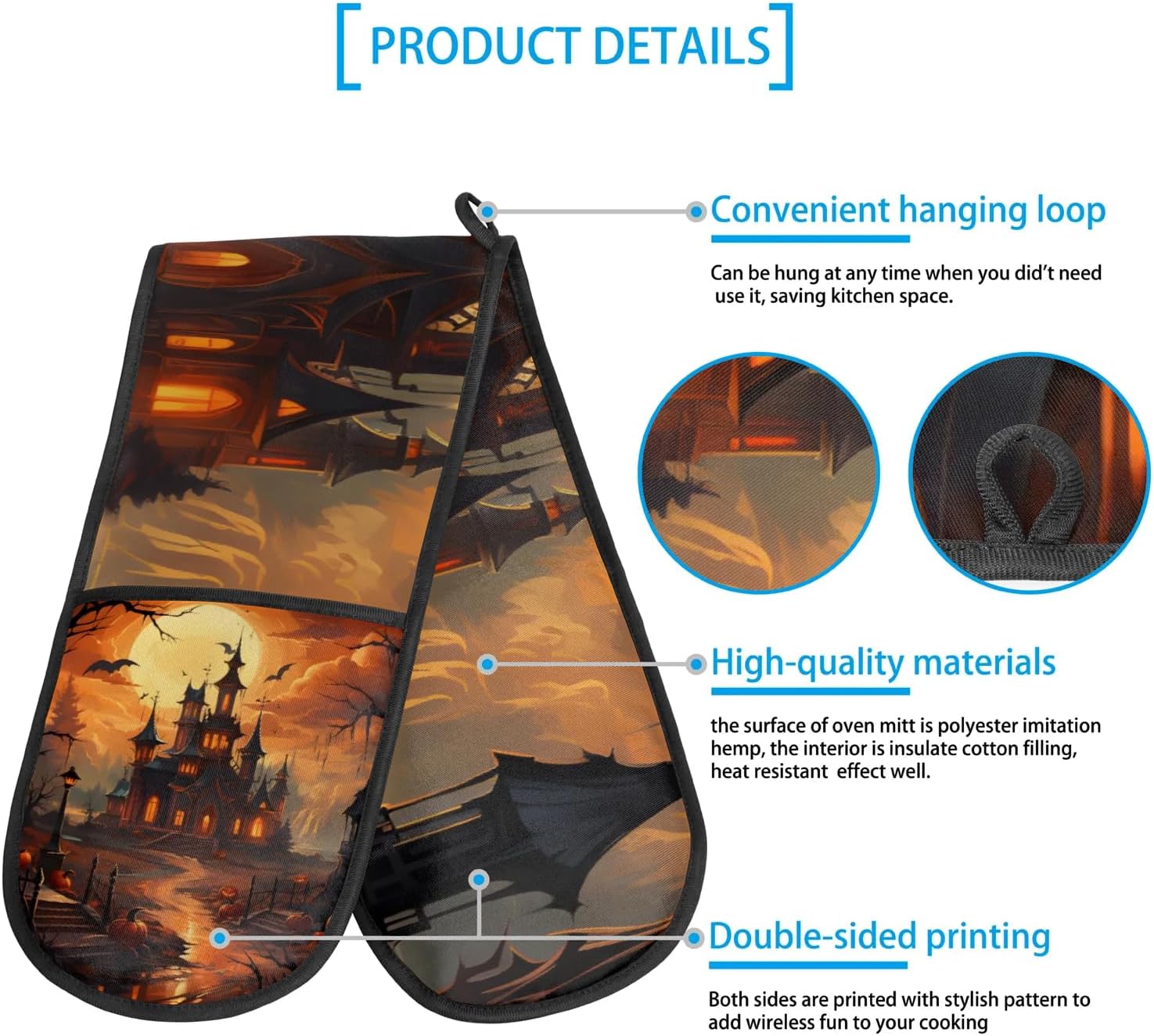 Halloween Night Castle Oven Mitt