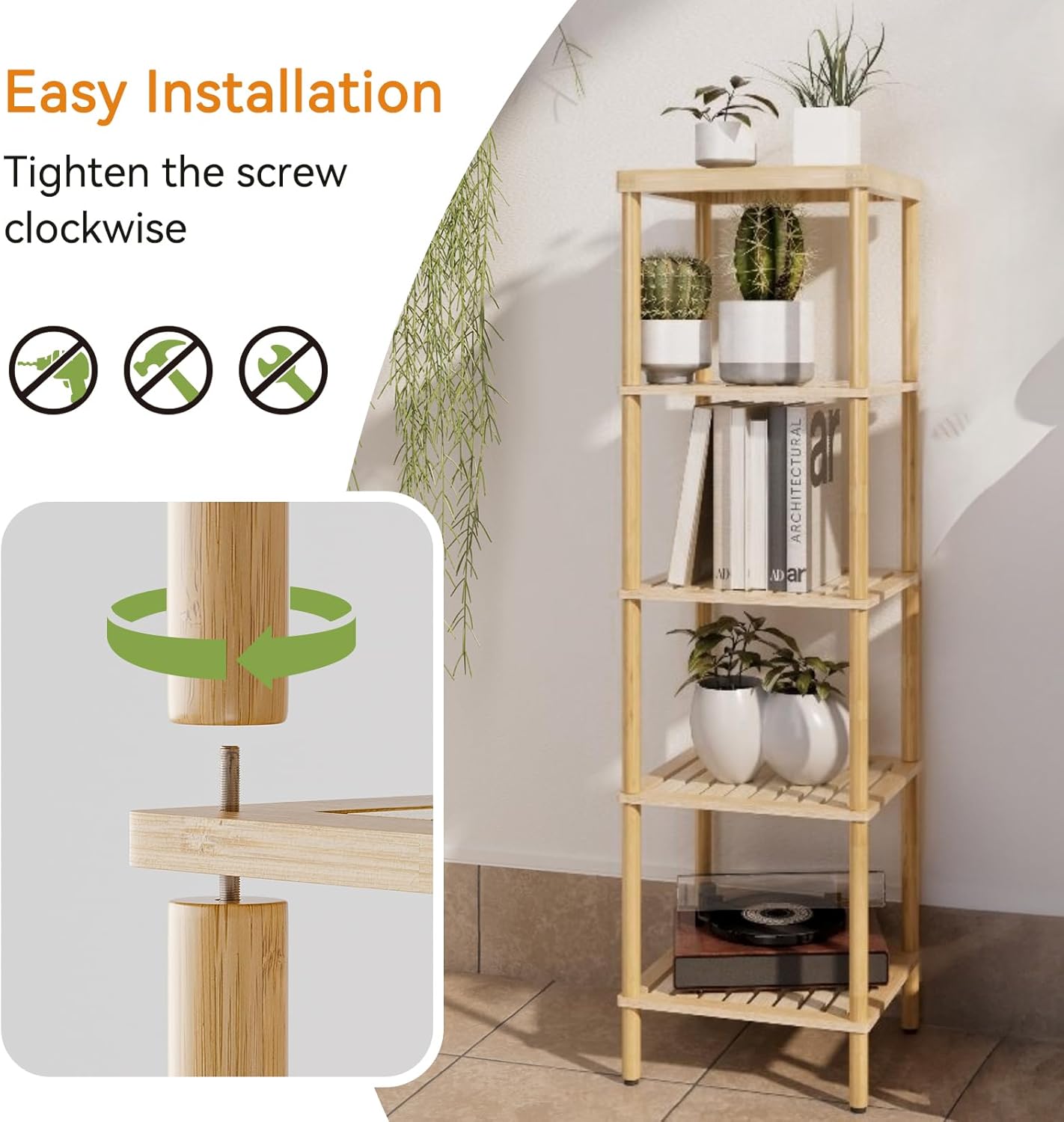 AmazerBath Eco-Friendly Bamboo Bathroom Shelf