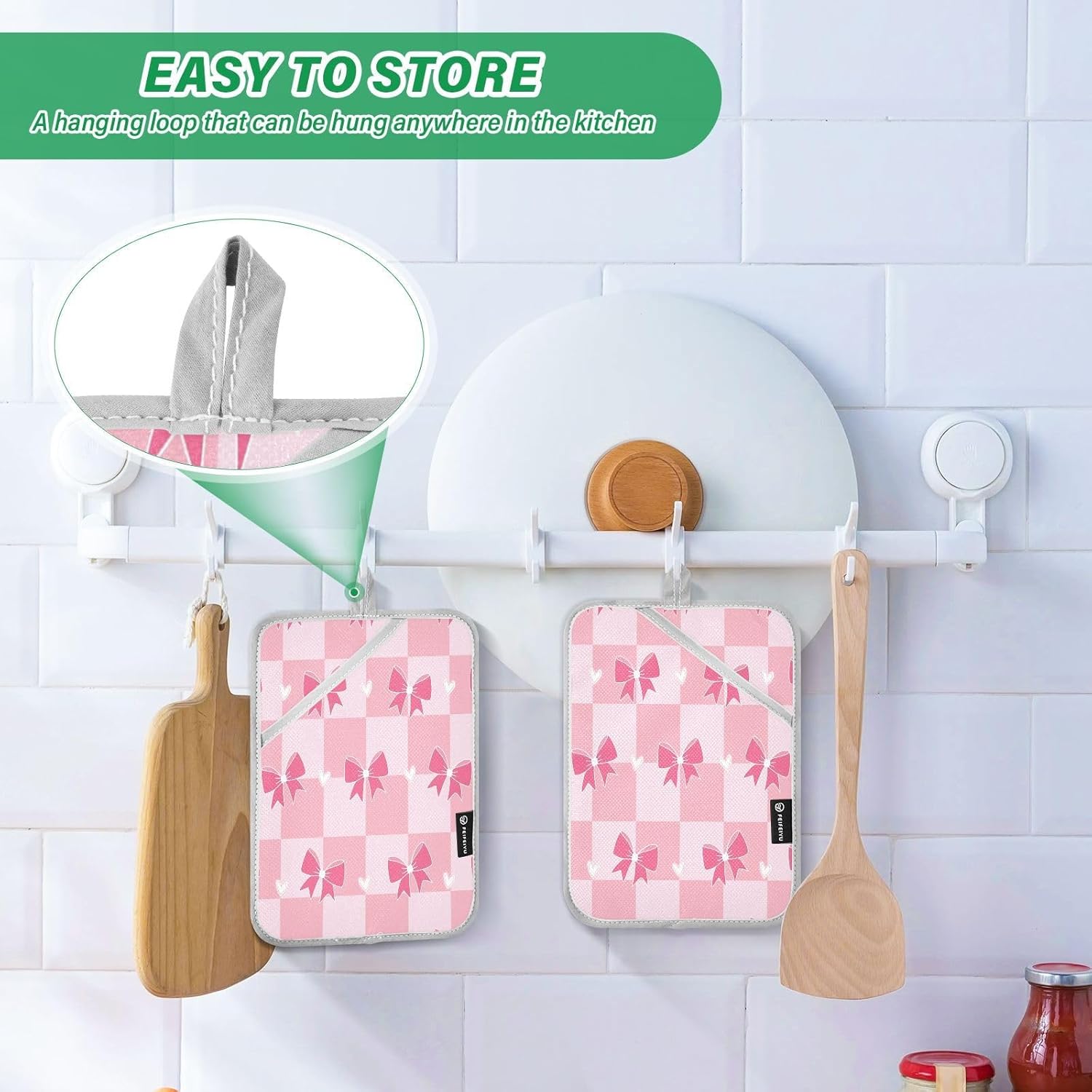 Kcldeci Hearts Love 2 Pack Heat Resistant Oven Mitts