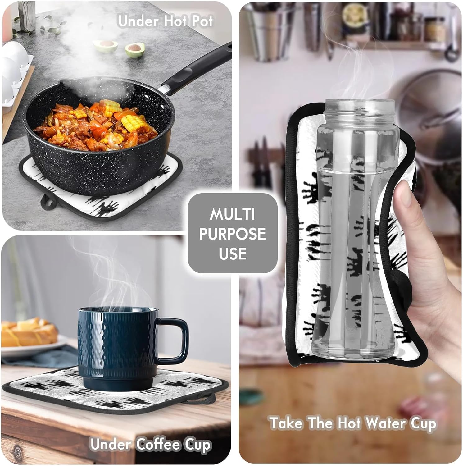 Halloween Skull Oven Mitts Pot Holders Set
