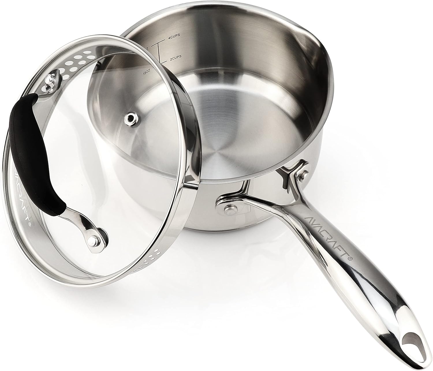 AVACRAFT Multipurpose Saucepan with Glass Lid 15 Qt