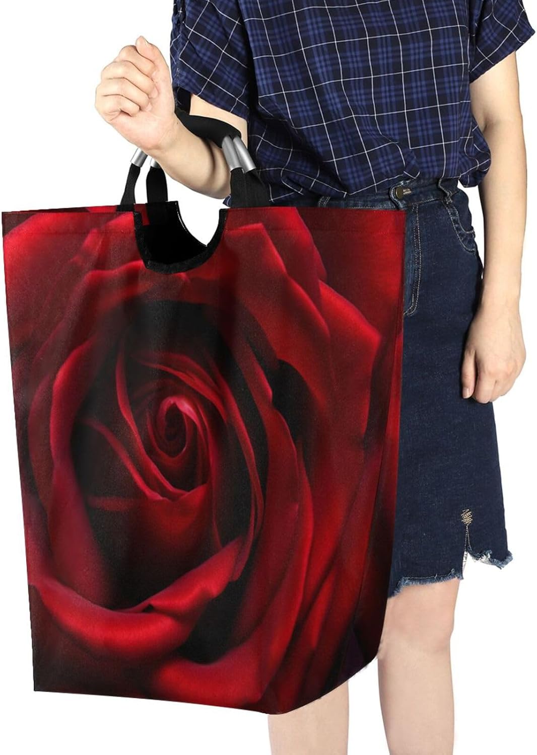 Red Rose Waterproof Folding Laundry Hamper
