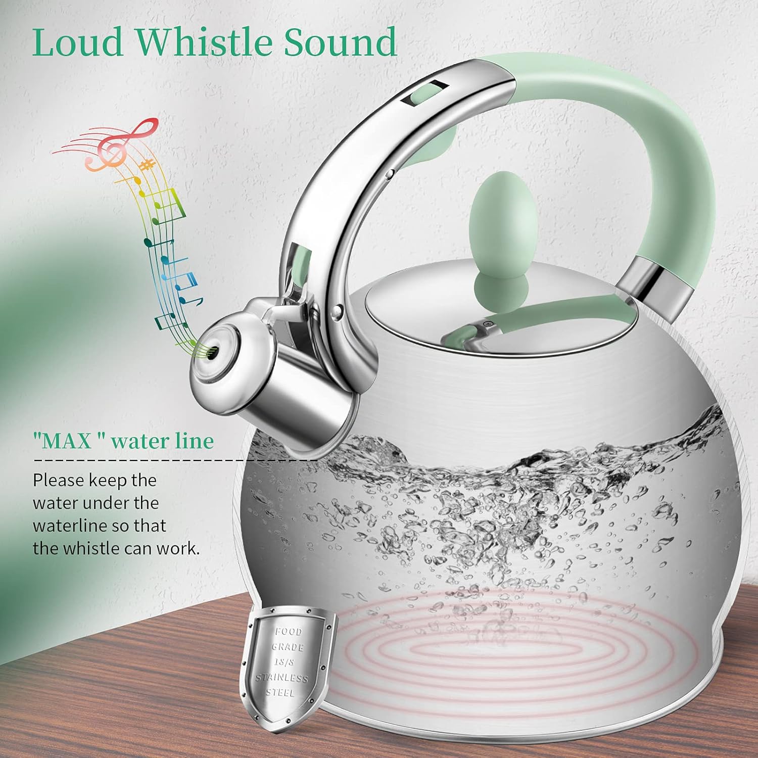 Rettberg 264 Quart Stovetop Tea Kettle with Whistle