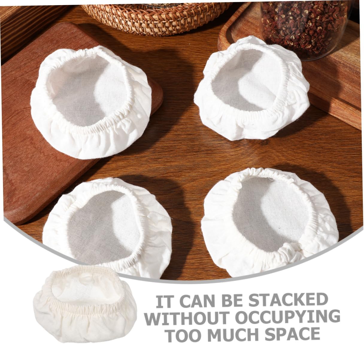 4pc Eco-Friendly Cotton Jar Lids Cook Serve Kitchen Essential