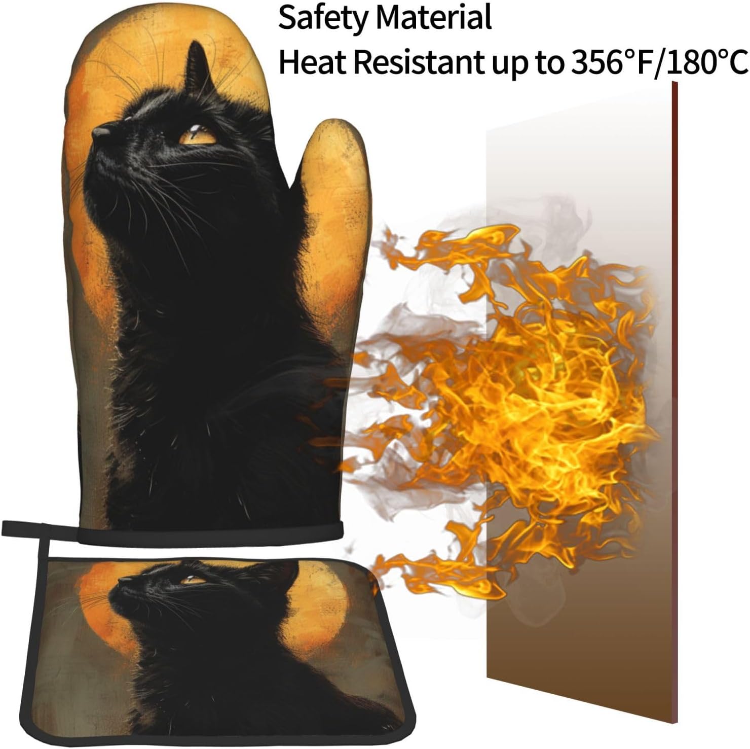 Haute Halloween Cat Oven Mitts Best Party Accessories