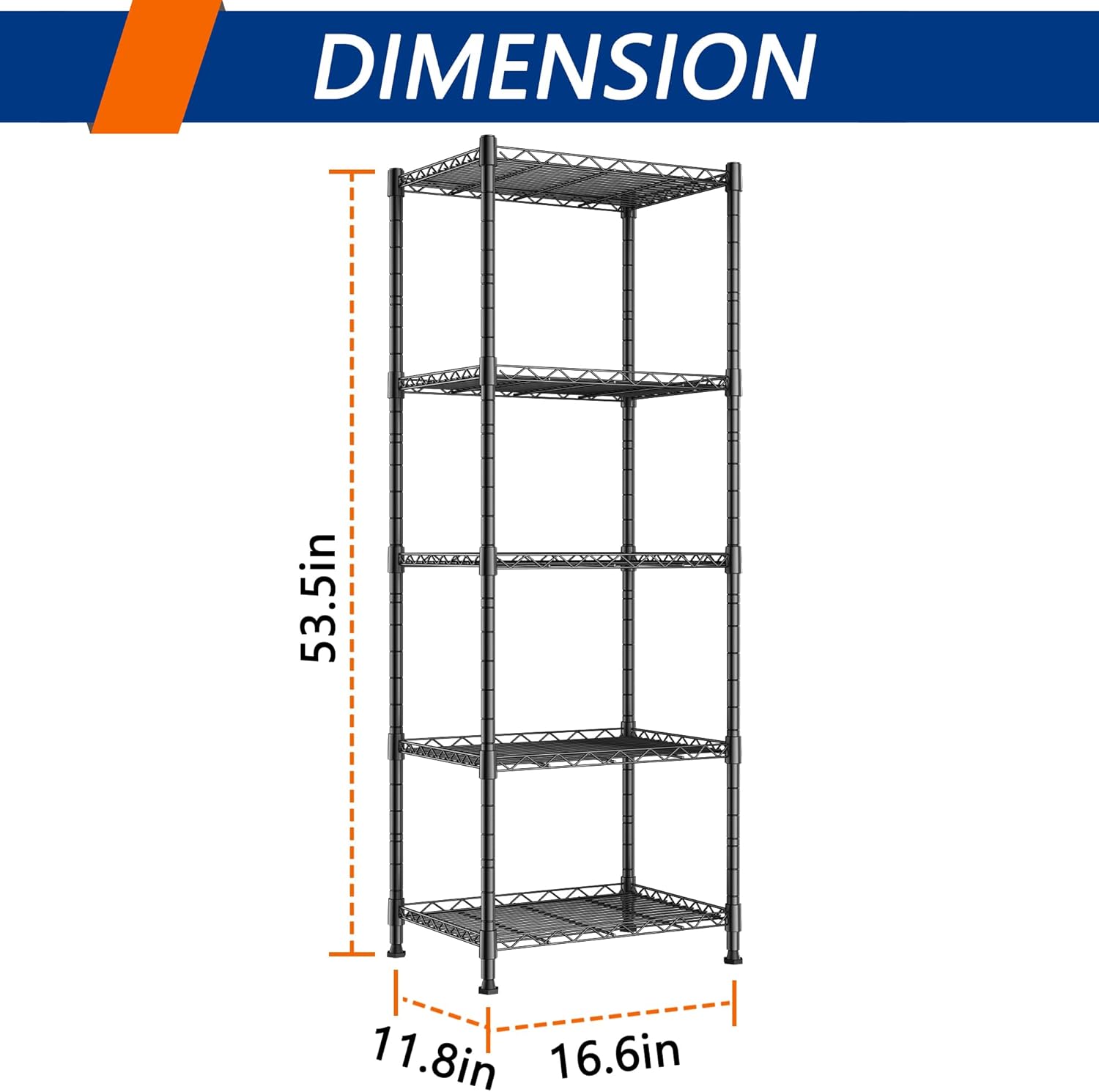 Sturdy Metal Standing Shelf for Kitchen Bathroom Storage