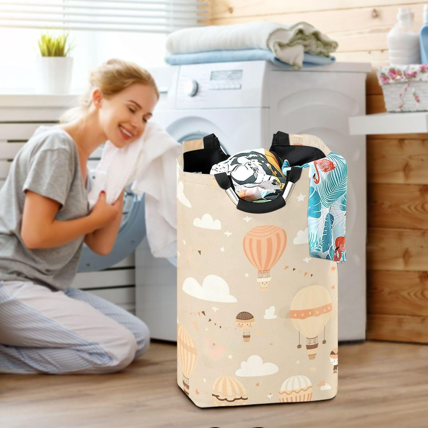 Kigai Collapsible Laundry Basket with Handles - Durable Waterproof