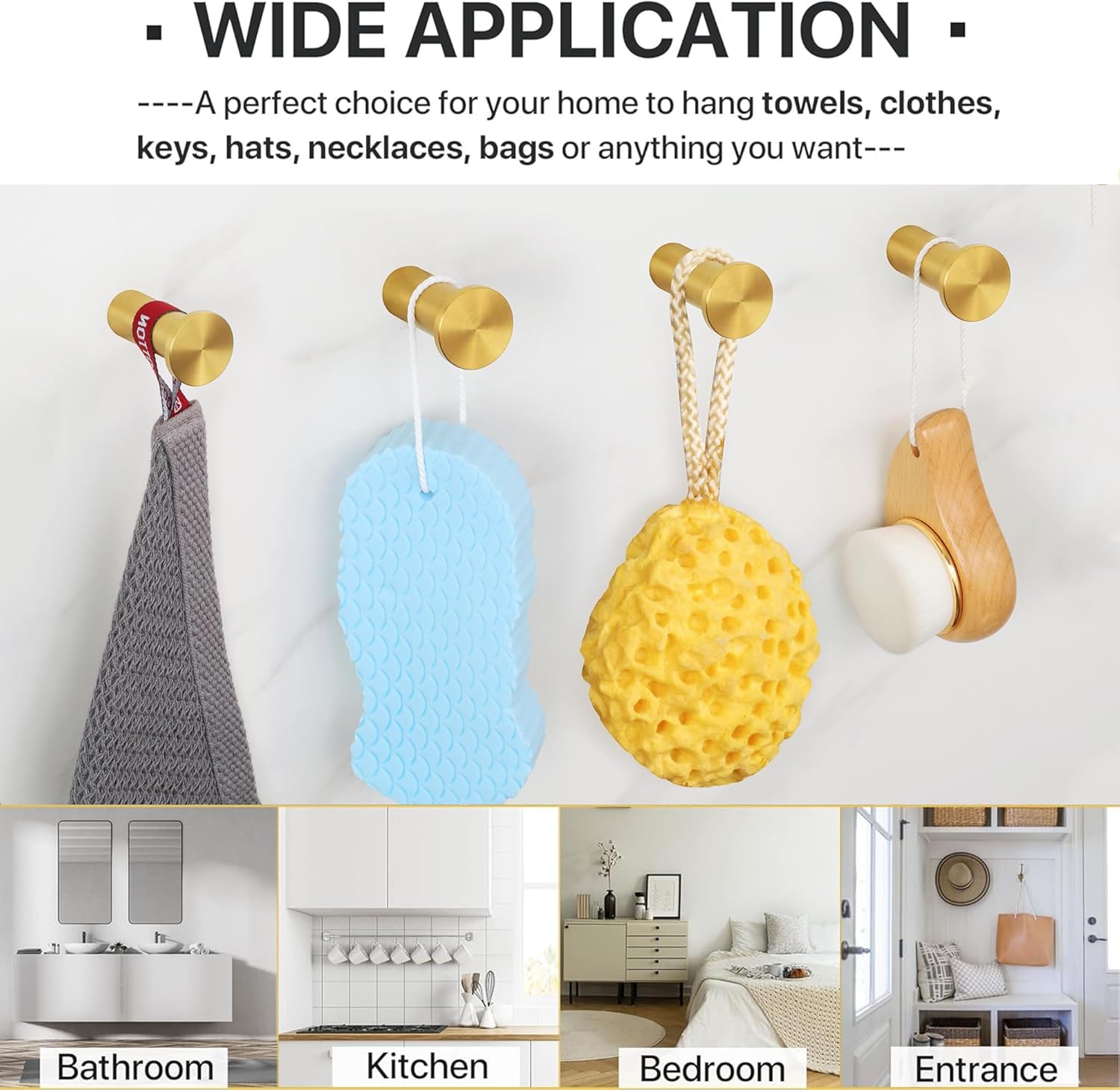 Durable Gold Coated Towel Hook for Bathroom Organization