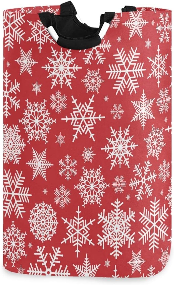Sushi Christmas White Snowflakes Laundry Basket